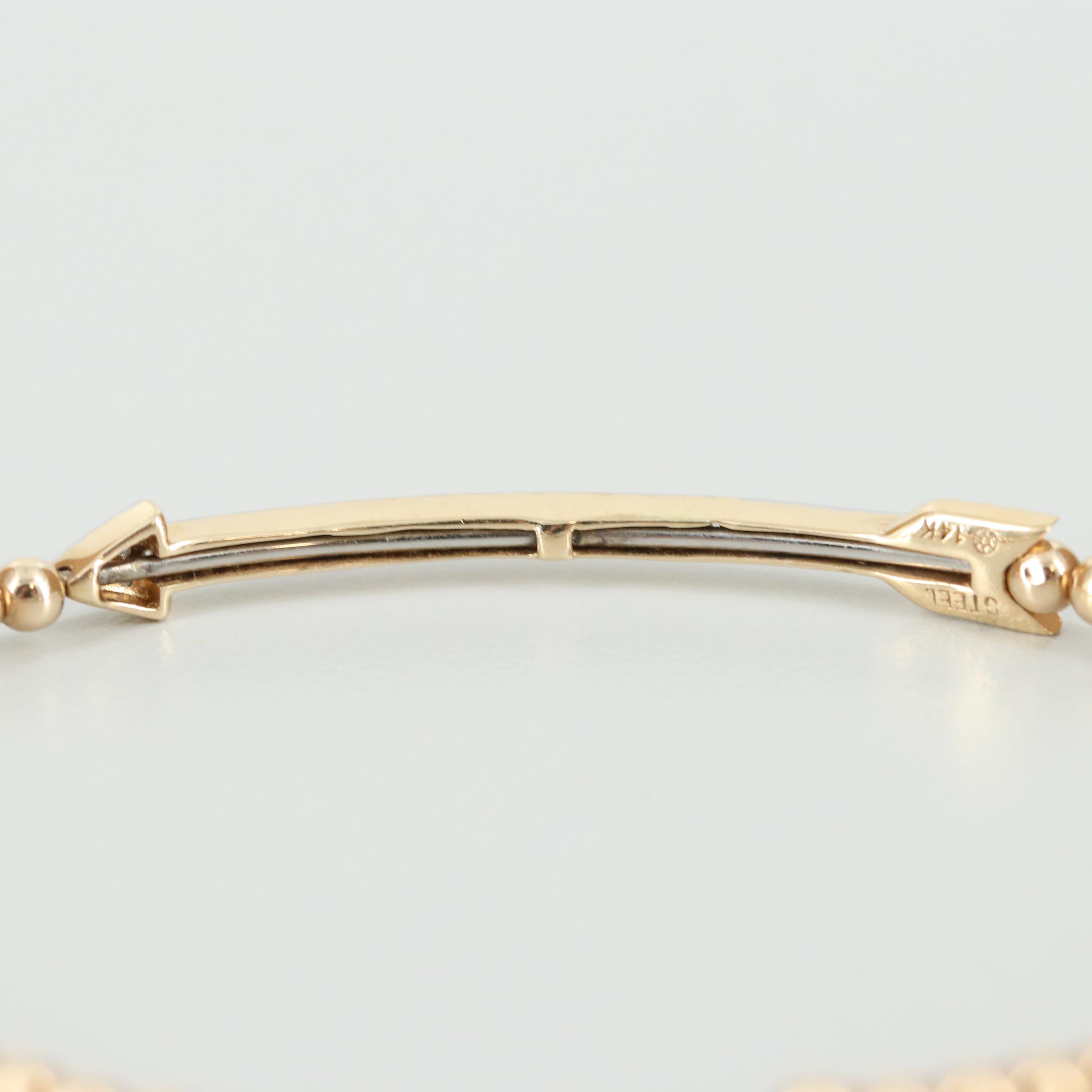 14K Yellow Gold Diamond Arrow Bracelet