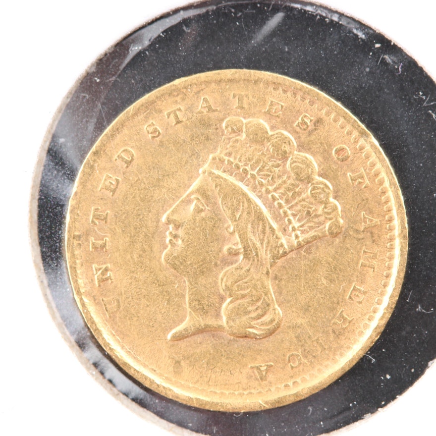 1856 Type 3 Indian Princess Head Gold Dollar Coin