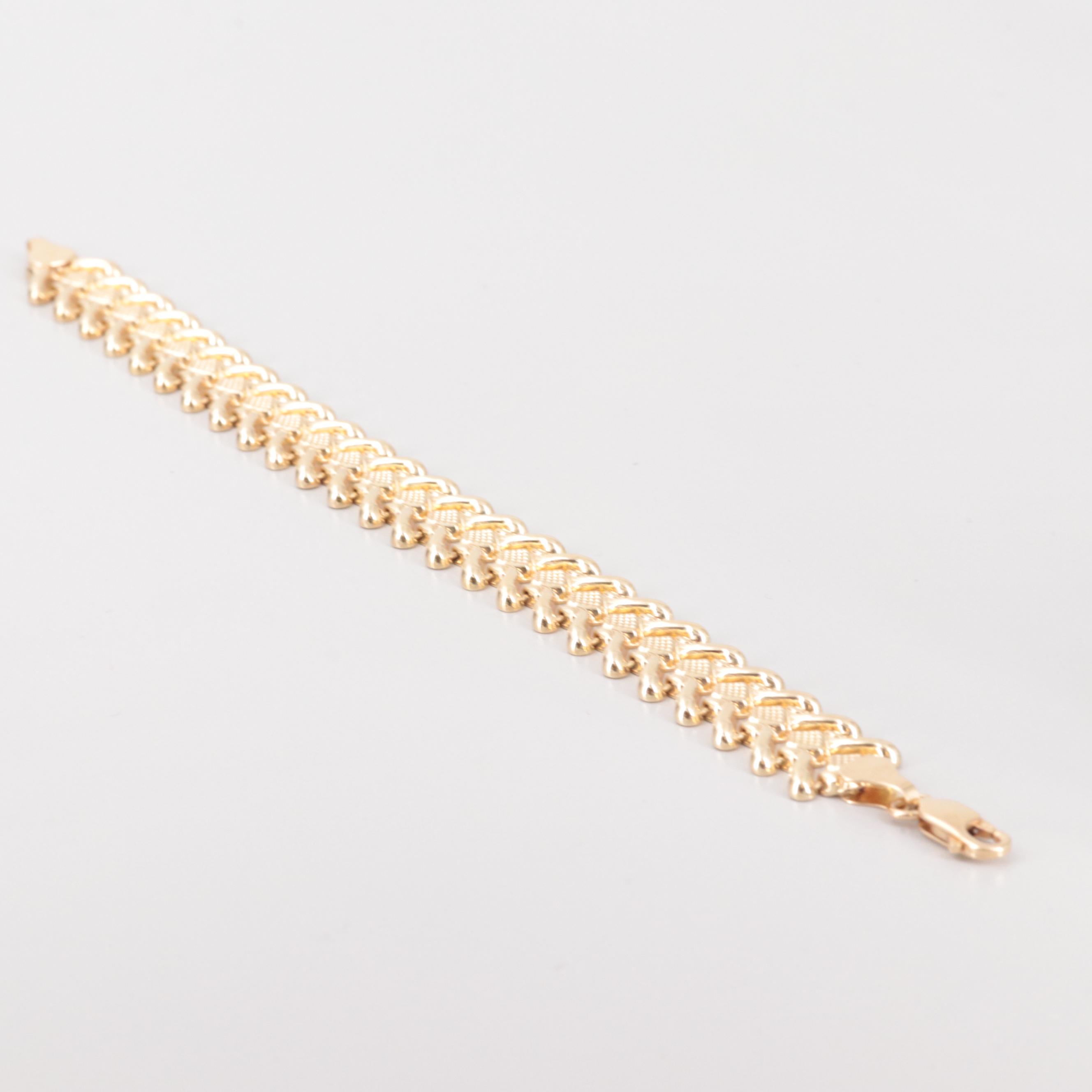Aurafin 14K Yellow Gold Stampato Bracelet