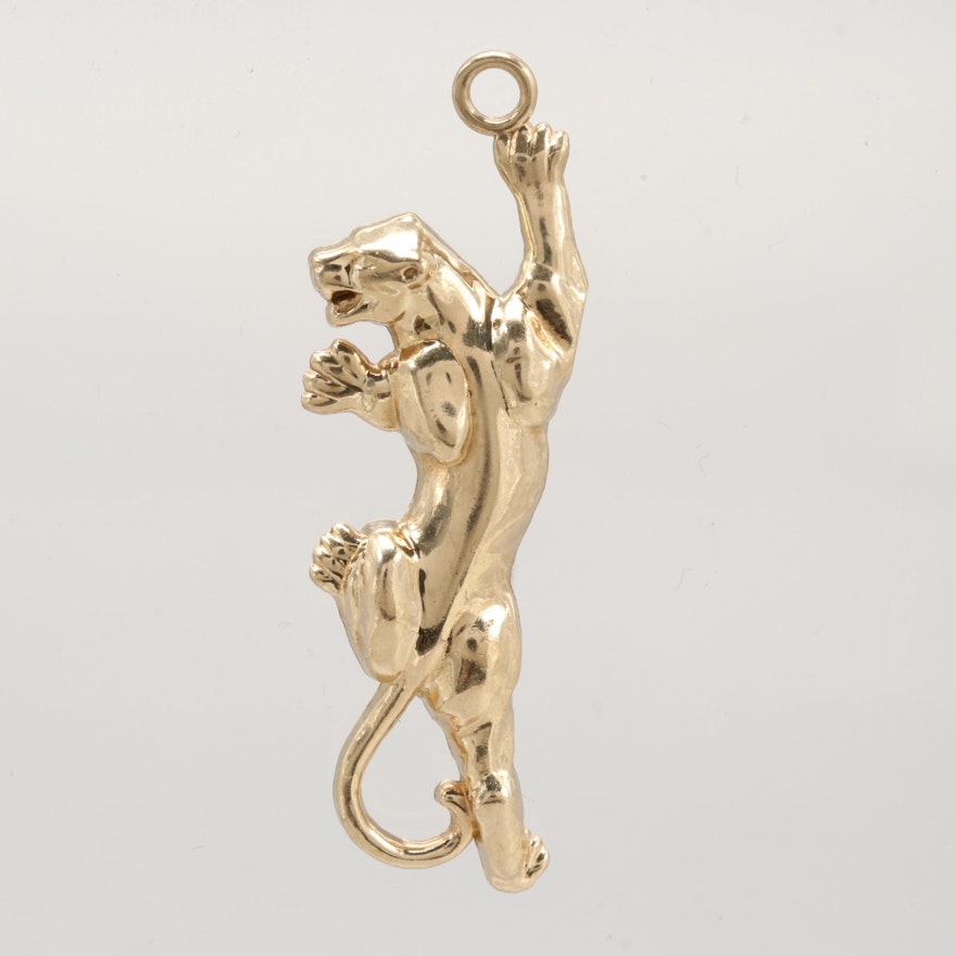 10K Yellow Gold Panther Charm
