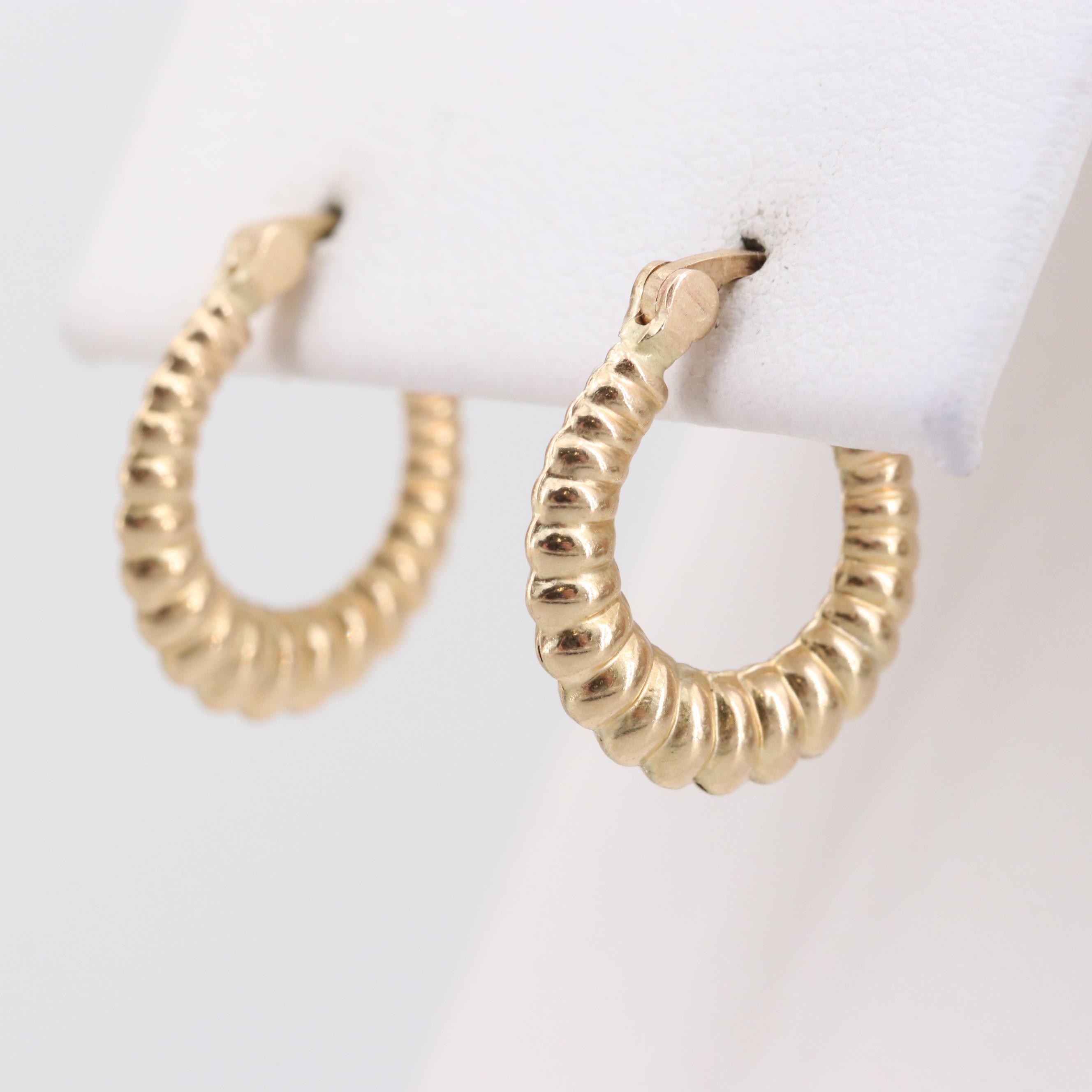10K Yellow Gold Hoop Earrings