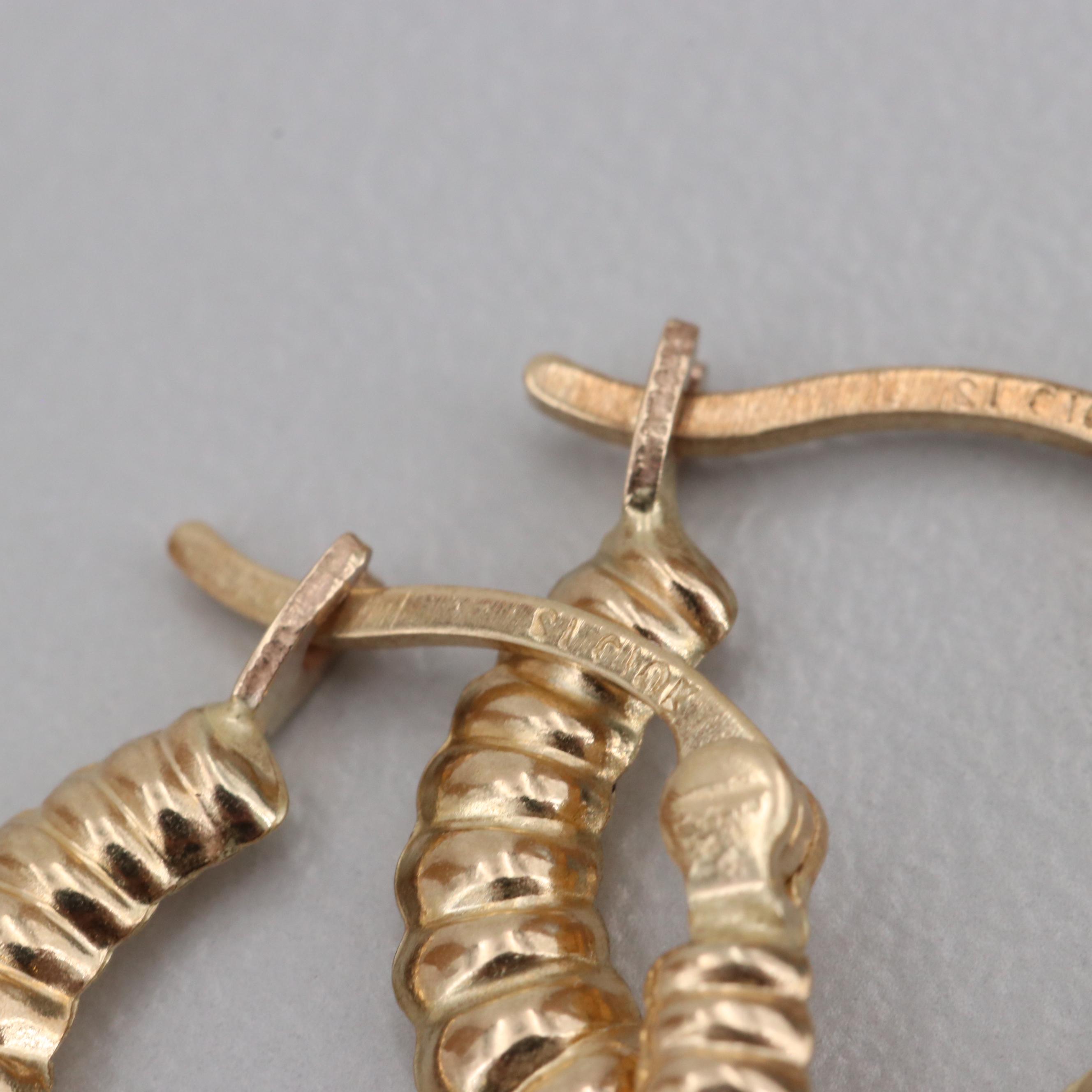 10K Yellow Gold Hoop Earrings