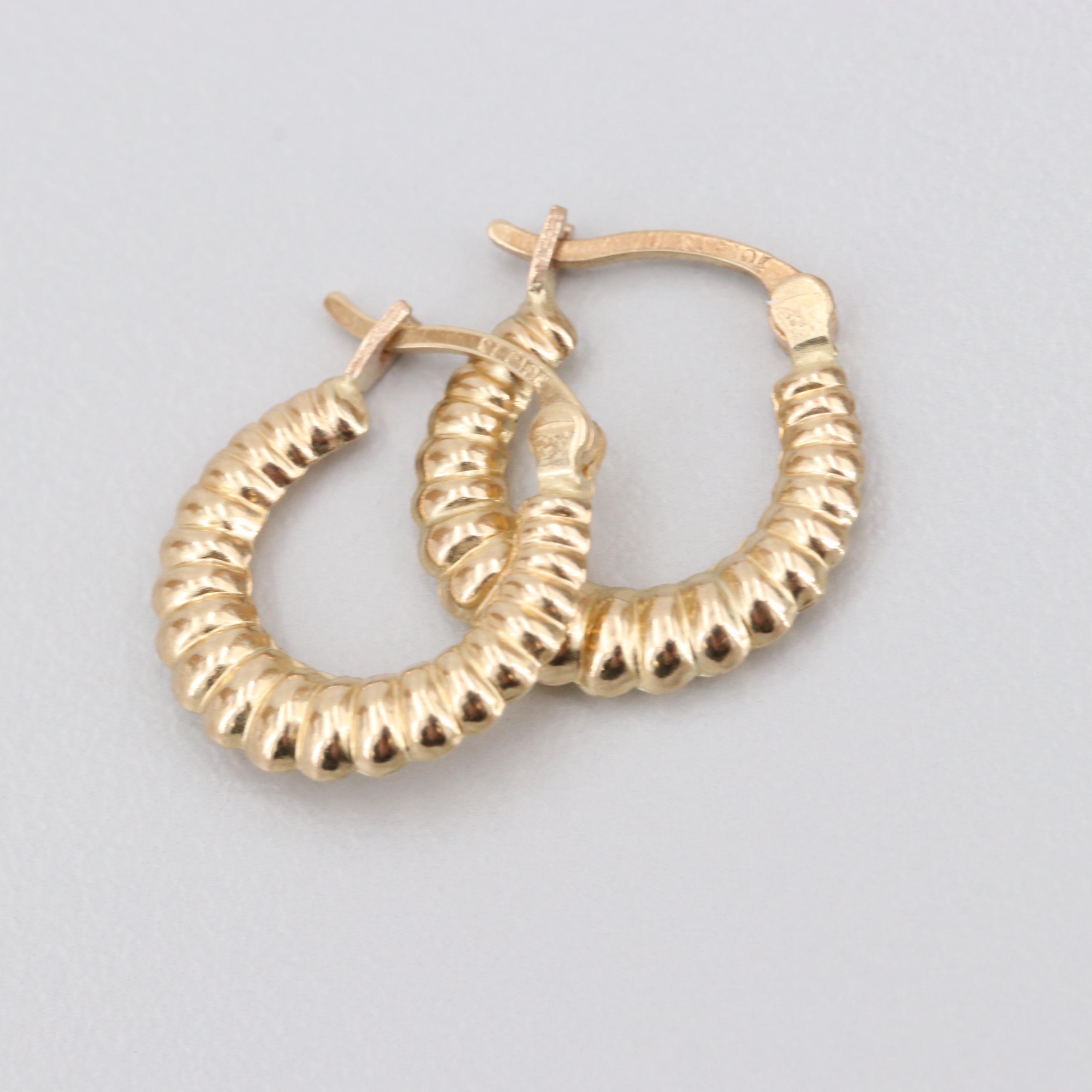 10K Yellow Gold Hoop Earrings