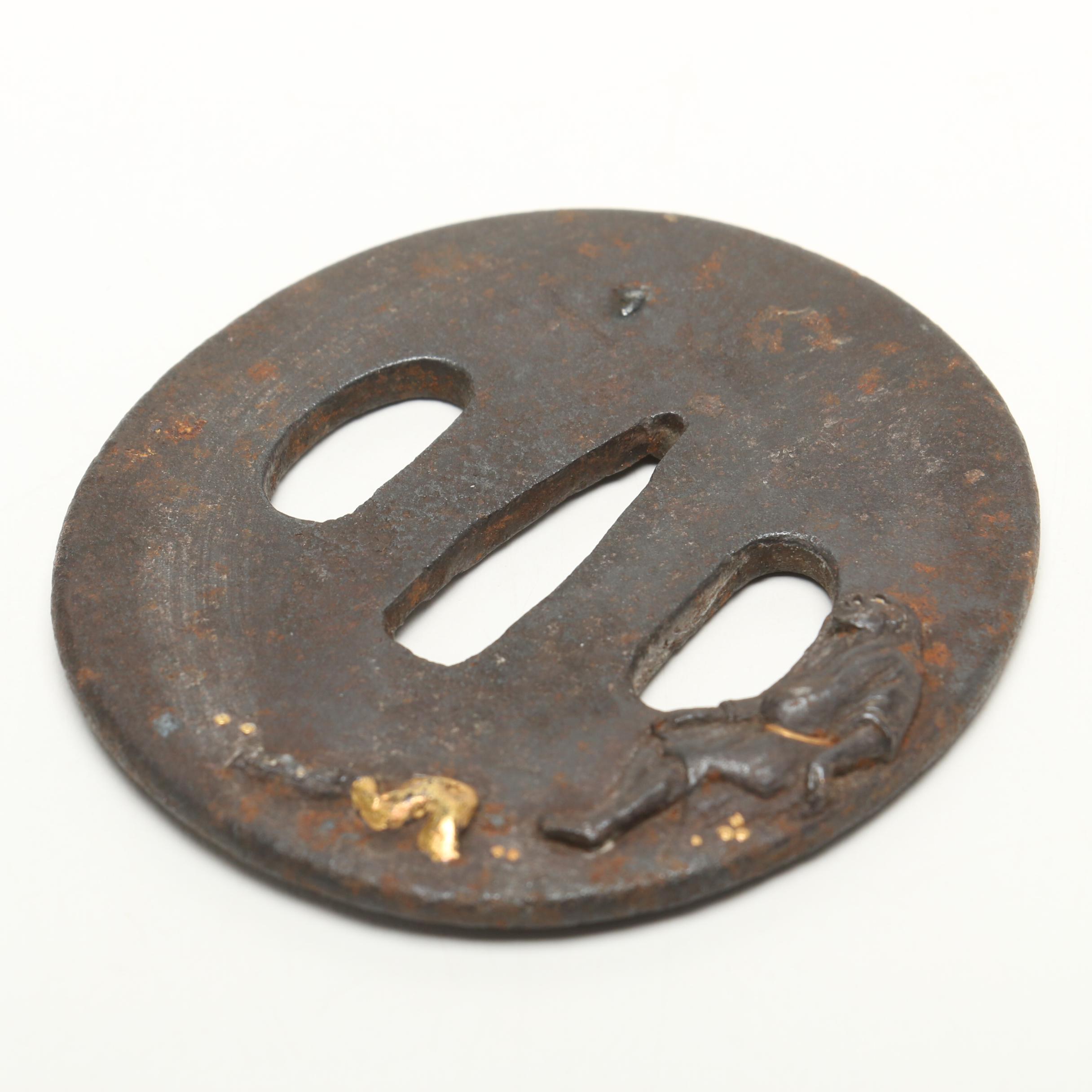 Antique Japanese Bronze Tsuba Sword Guards