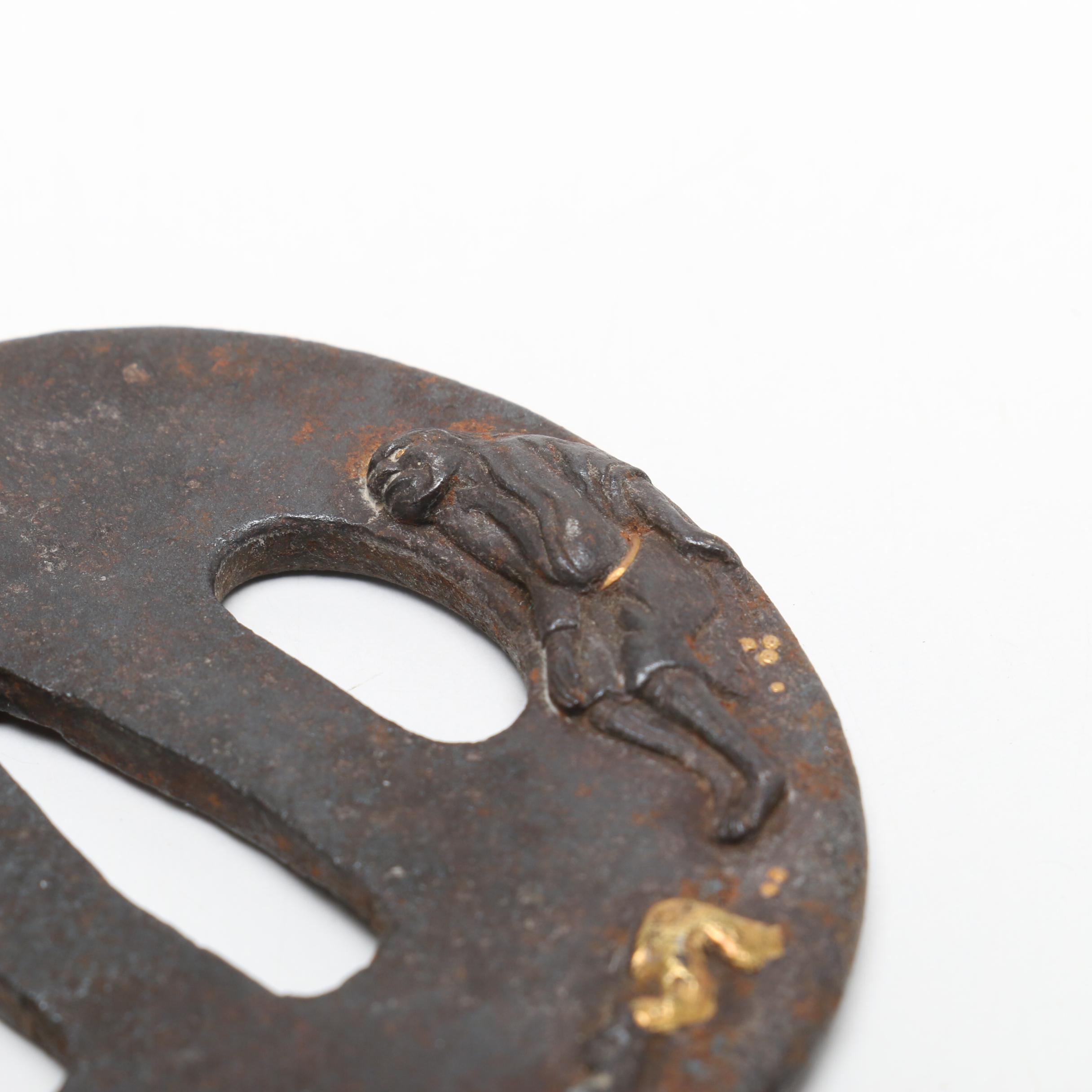 Antique Japanese Bronze Tsuba Sword Guards