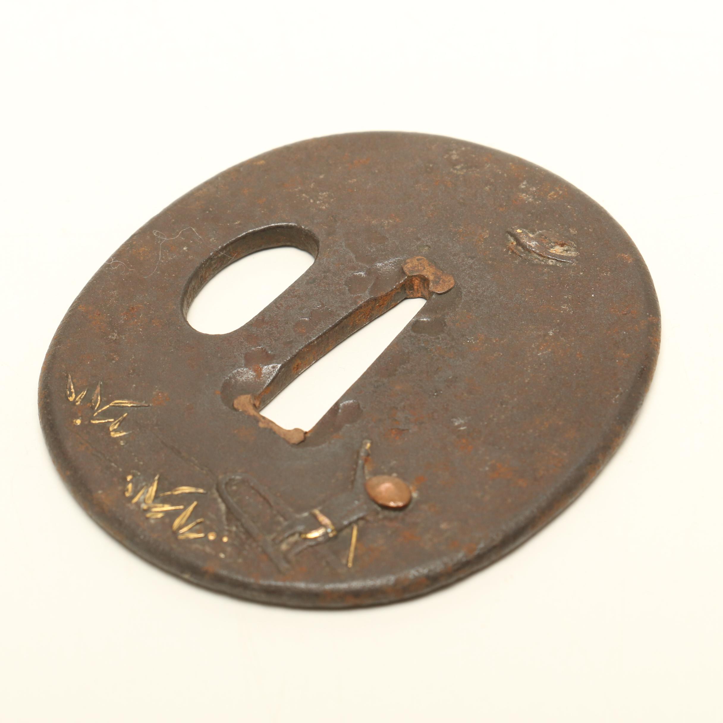 Antique Japanese Bronze Tsuba Sword Guards
