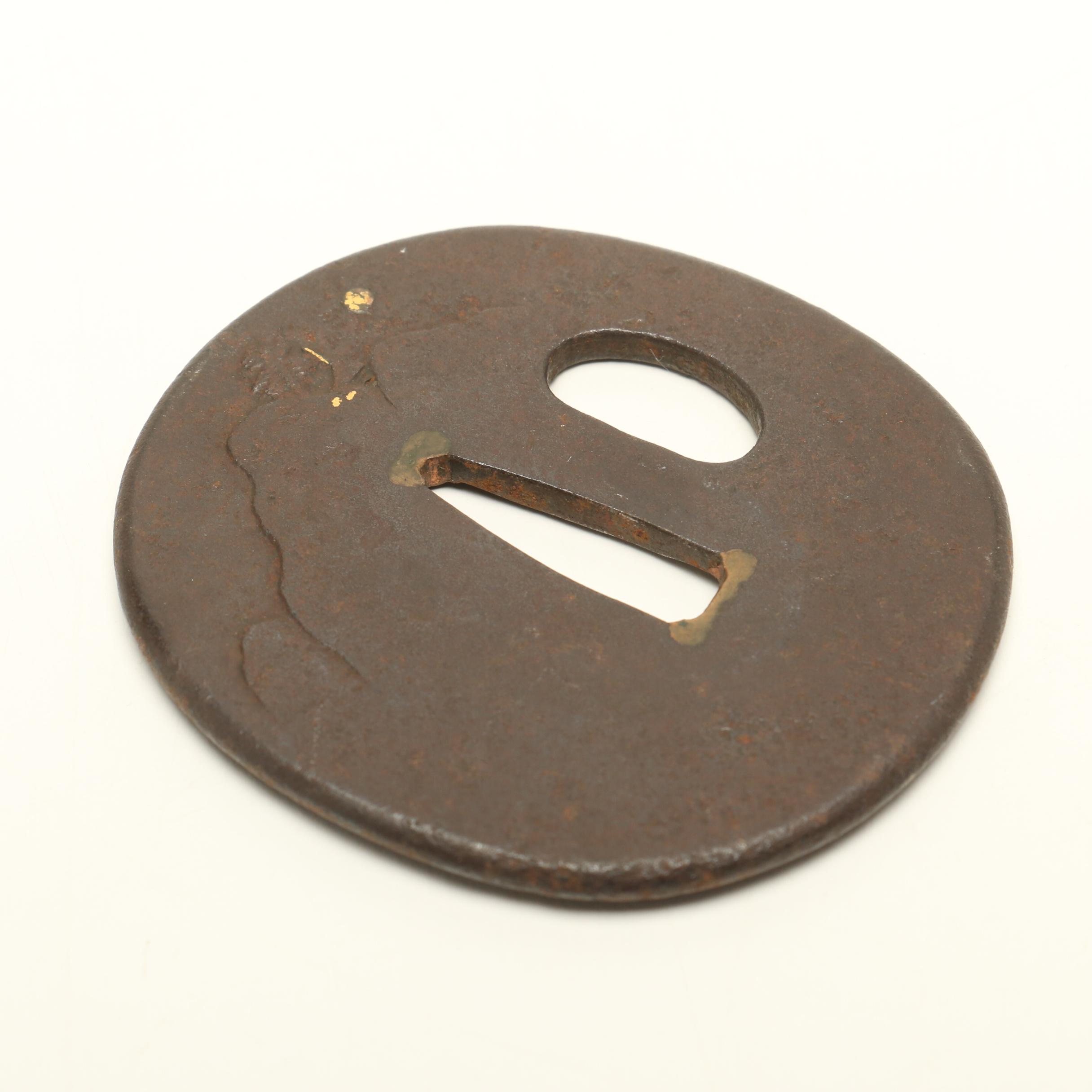Antique Japanese Bronze Tsuba Sword Guards