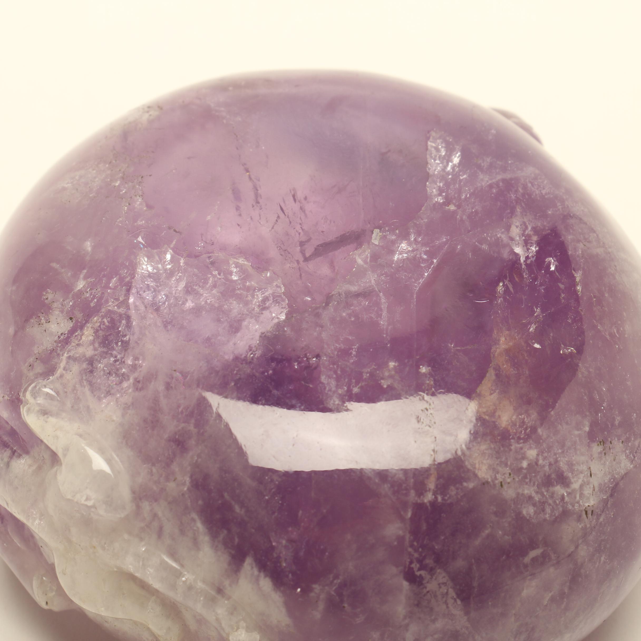 Chinese Carved Amethyst Washer with Qilong Motif