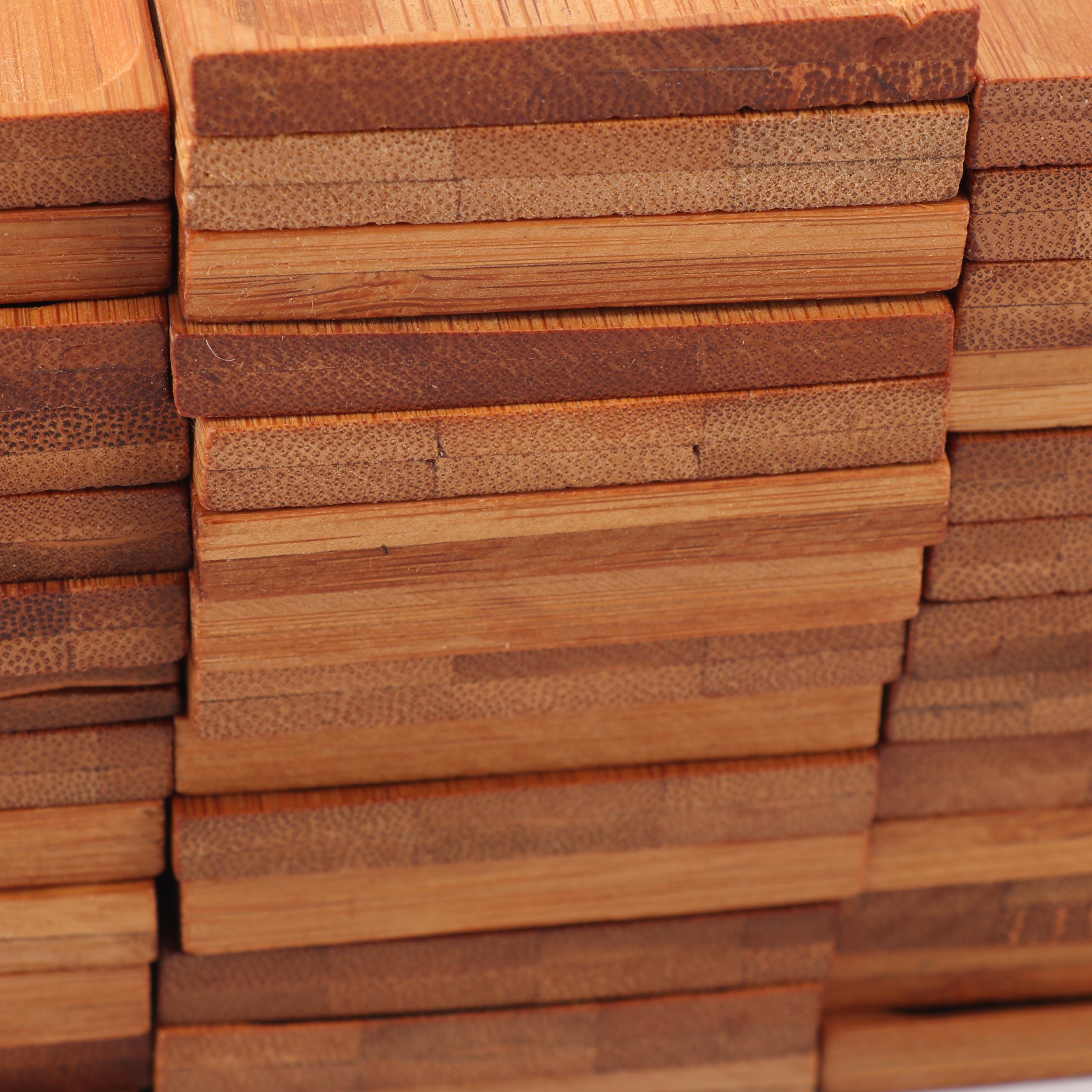 Crate & Barrel Acacia Wood Dipping Bowls with Bamboo Condiment Coasters