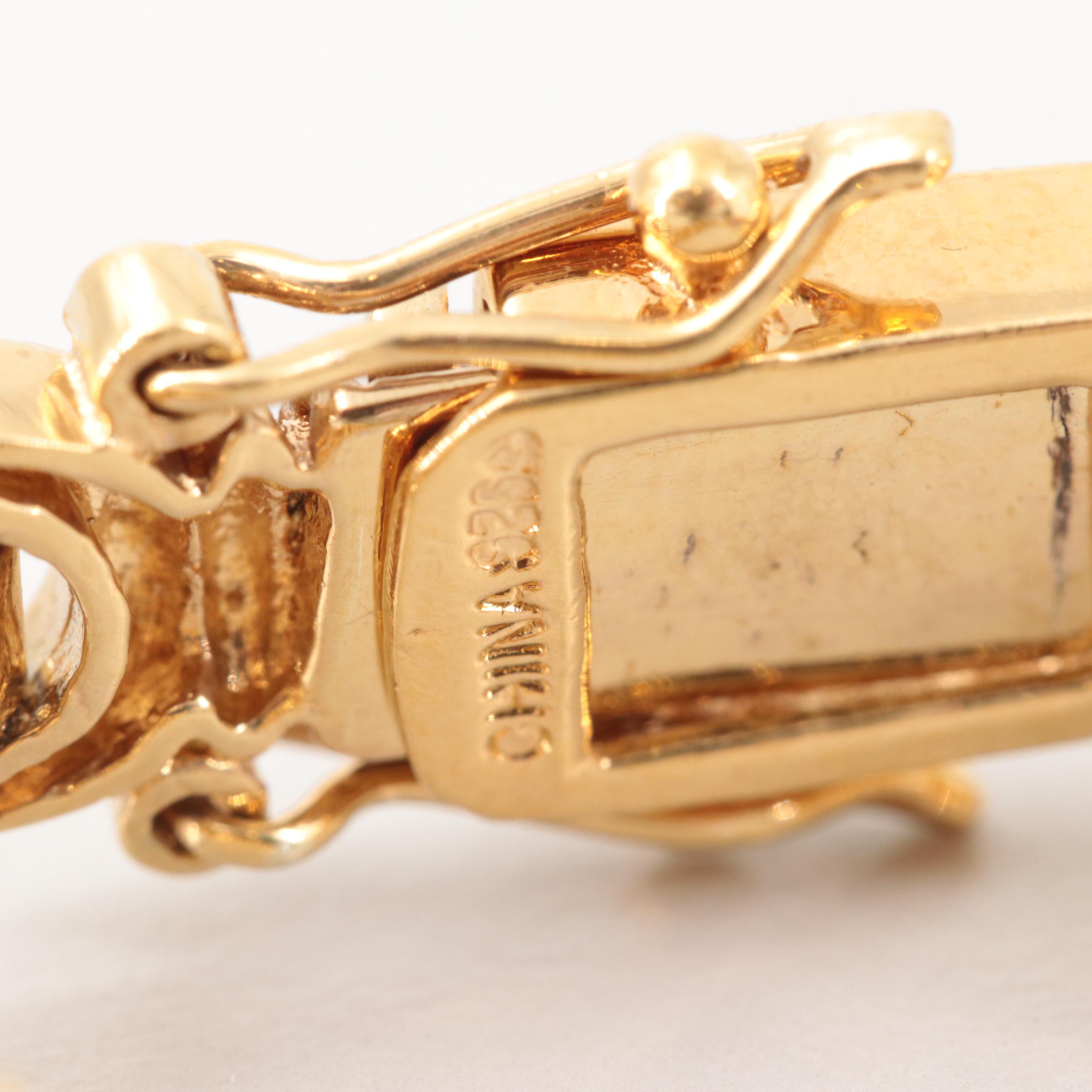 Gold Wash on Sterling Silver Peridot, Topaz and Amethyst Stampato Bracelet