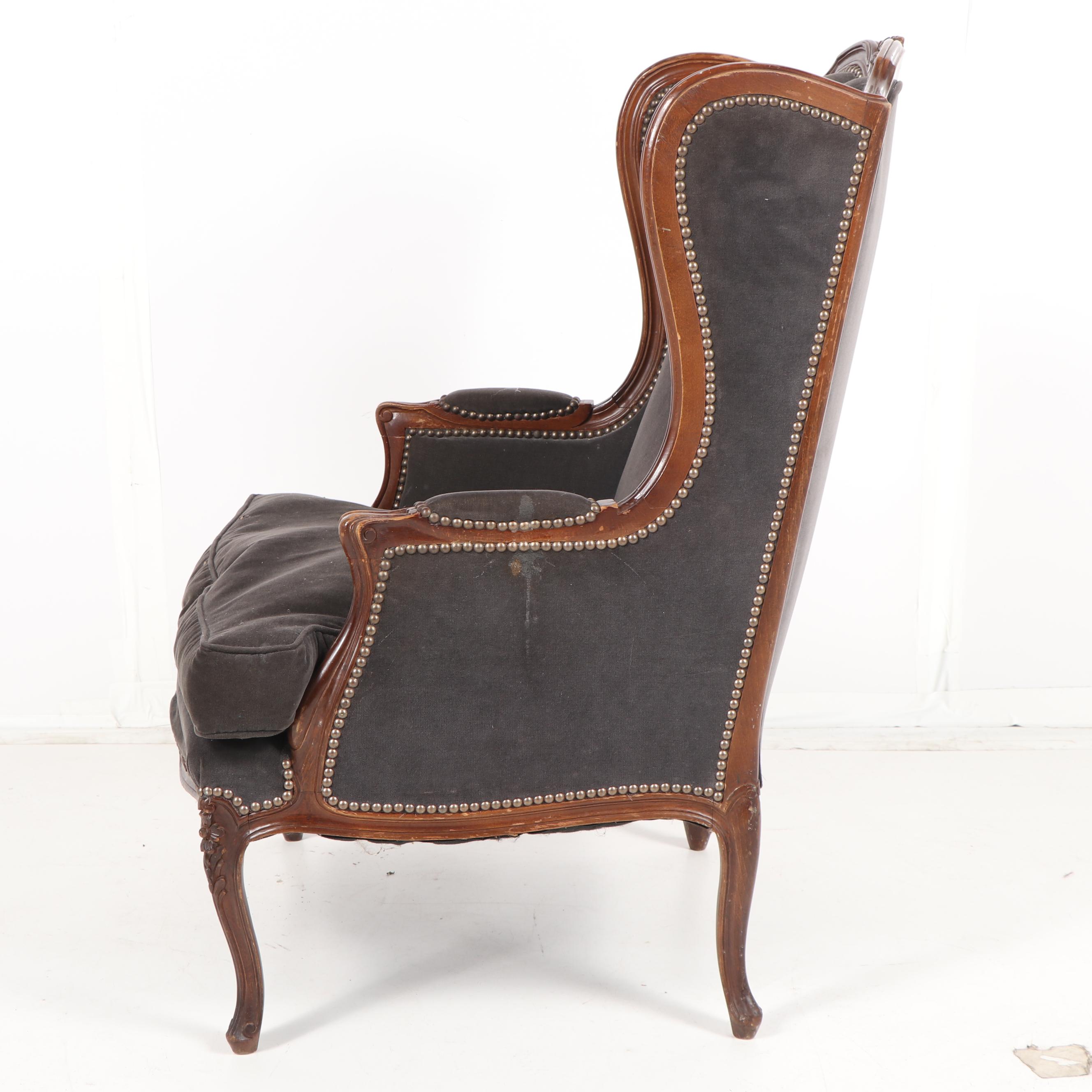 Louis XV Style Upholstered Armchair, Mid-20th Century