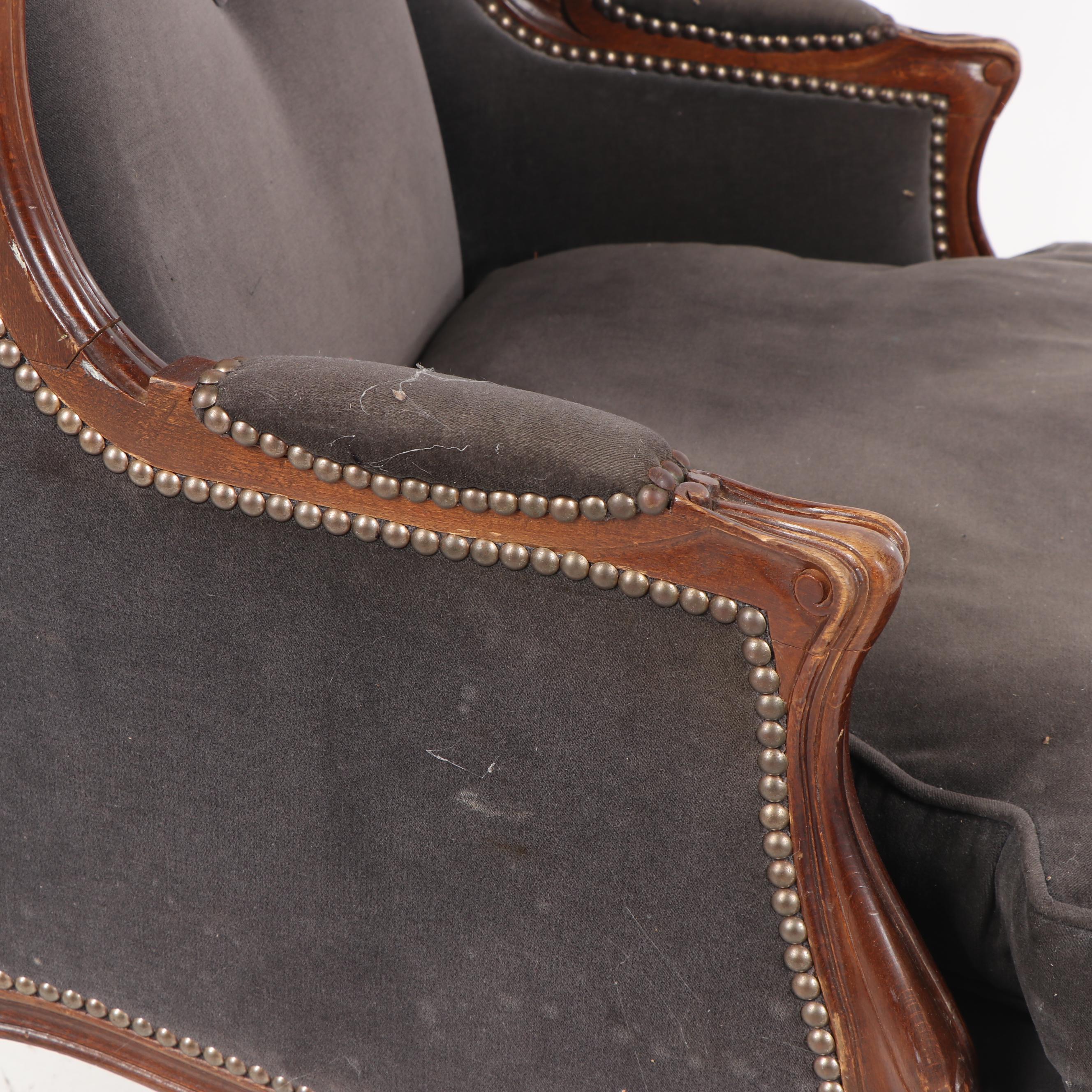 Louis XV Style Upholstered Armchair, Mid-20th Century