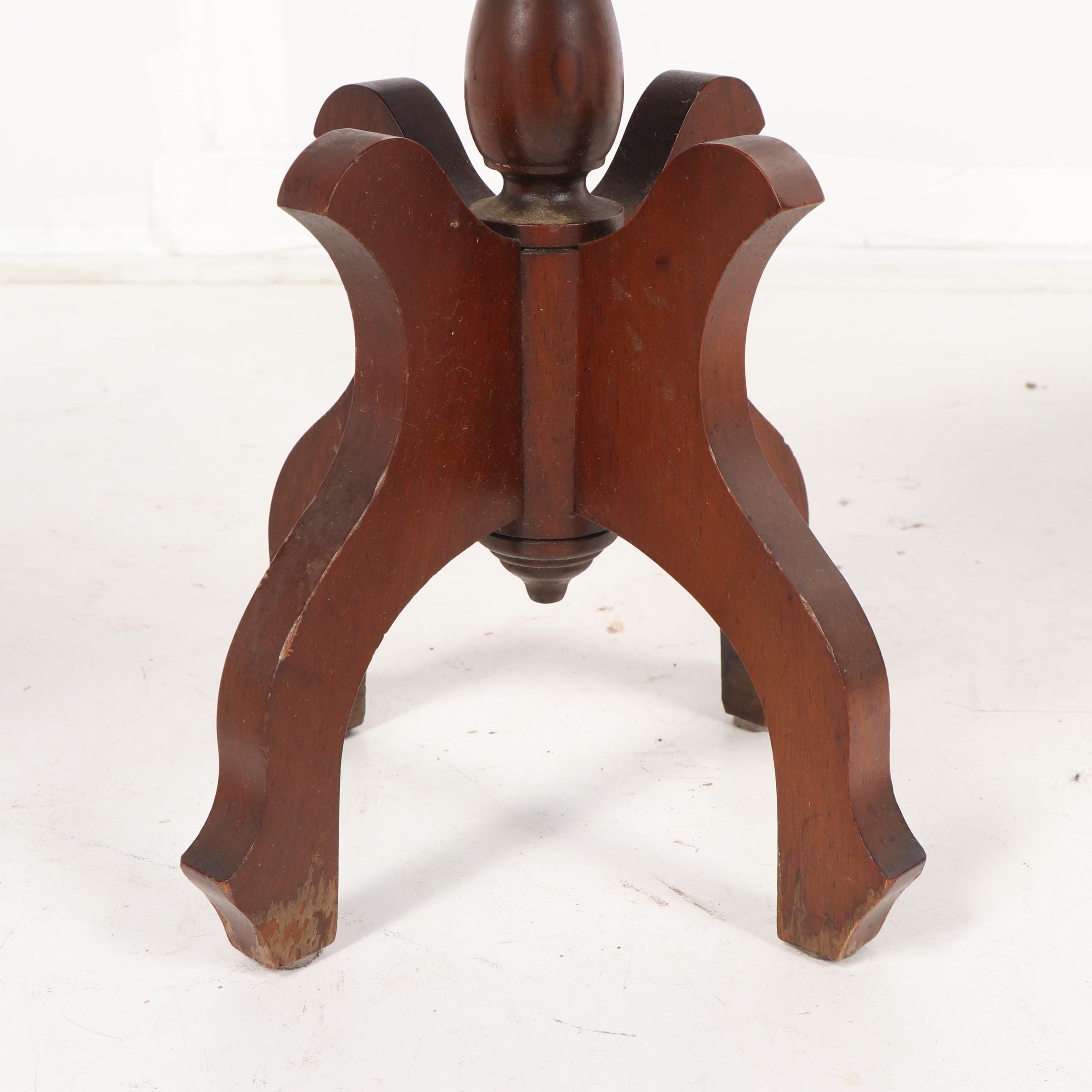 Victorian Style Wood and Marble Side Tables, Early 20th Century