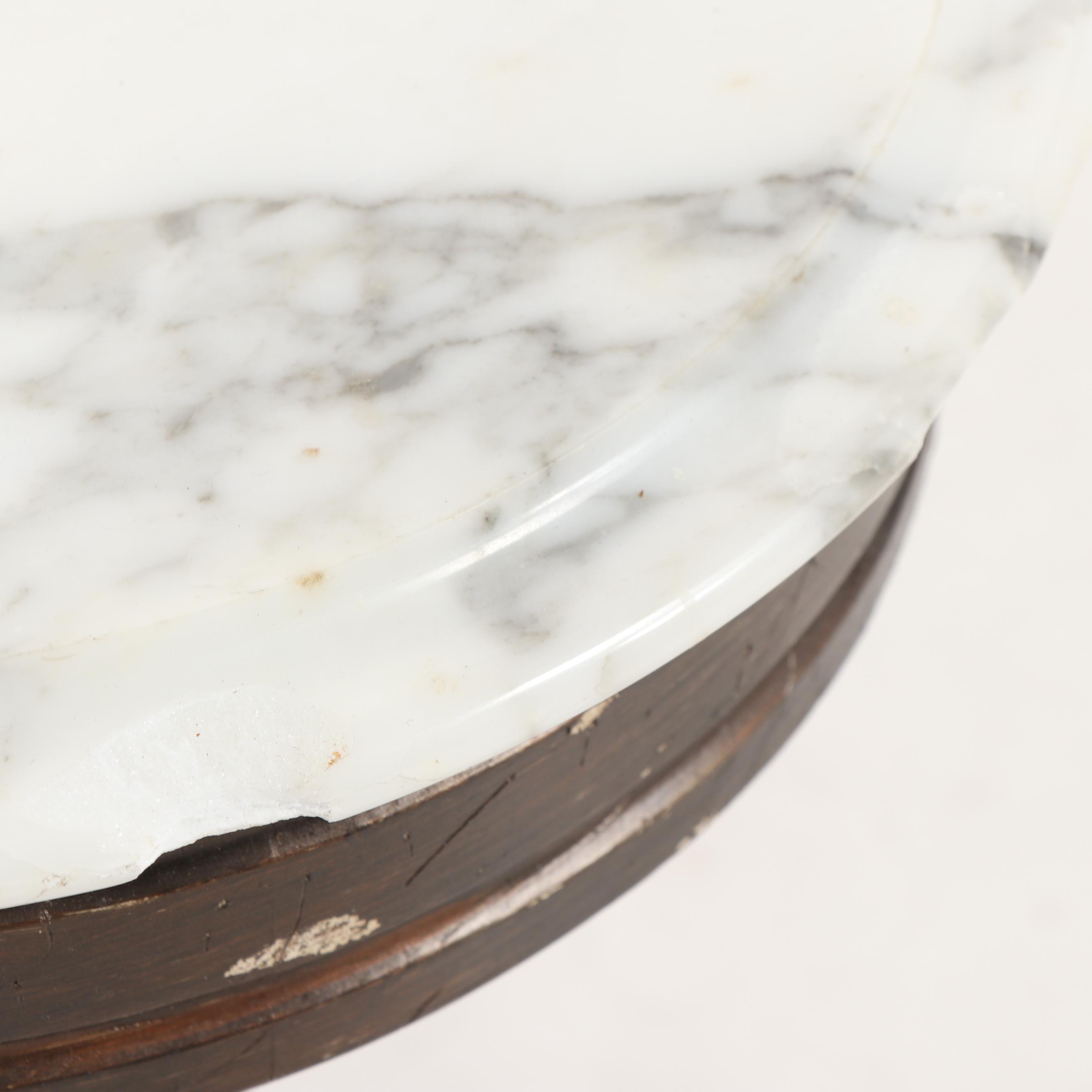 Victorian Style Wood and Marble Side Tables, Early 20th Century