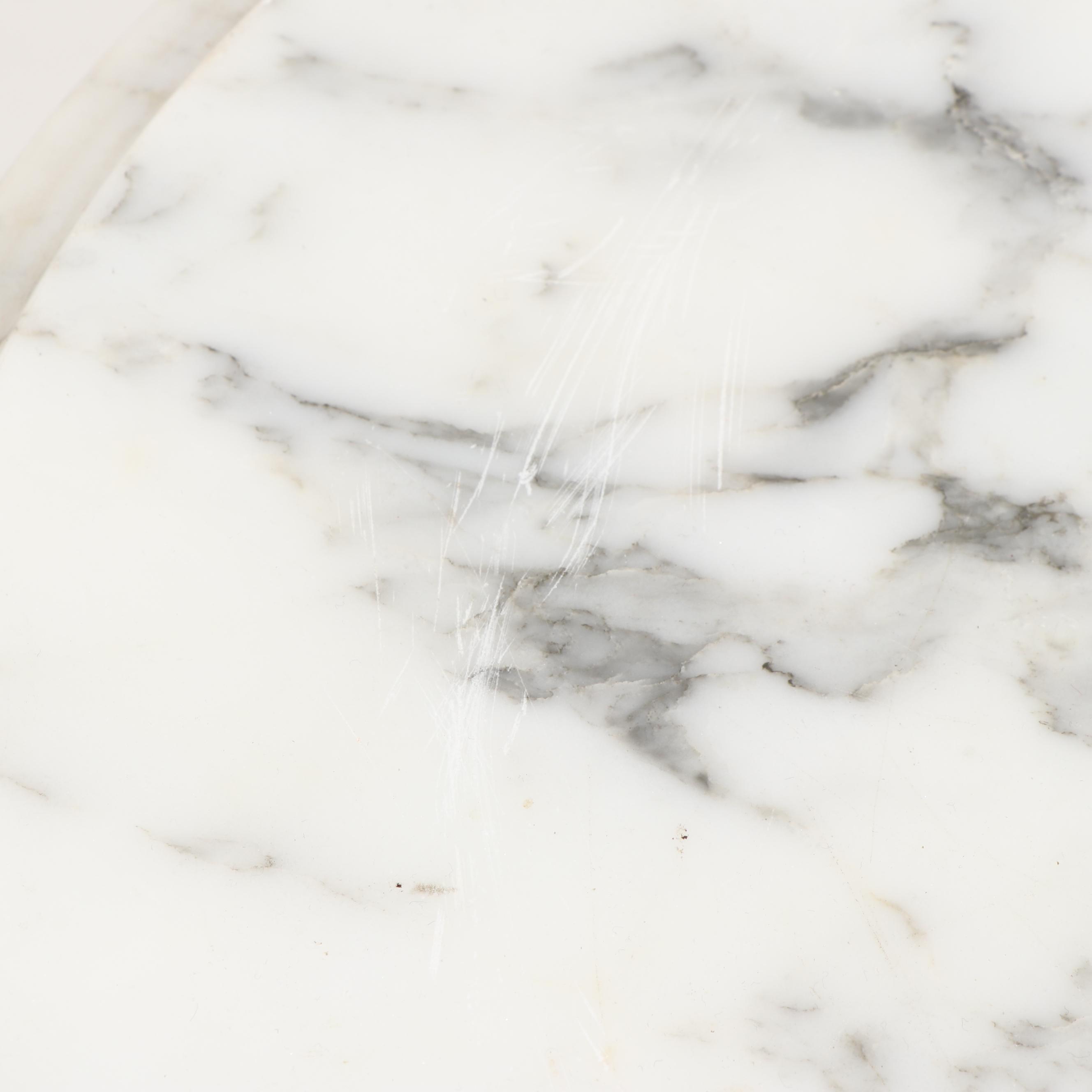 Victorian Style Wood and Marble Side Tables, Early 20th Century