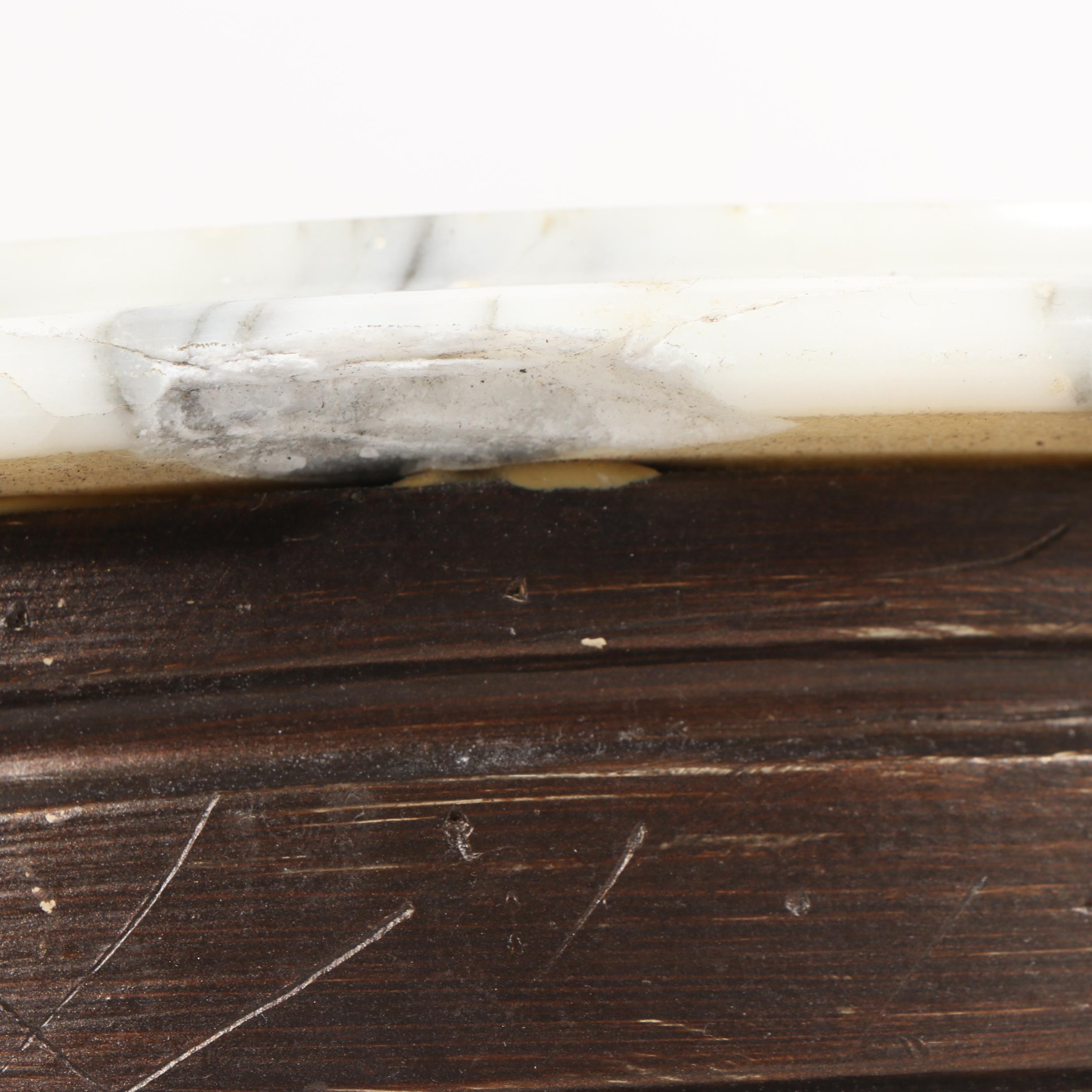 Victorian Style Wood and Marble Side Tables, Early 20th Century