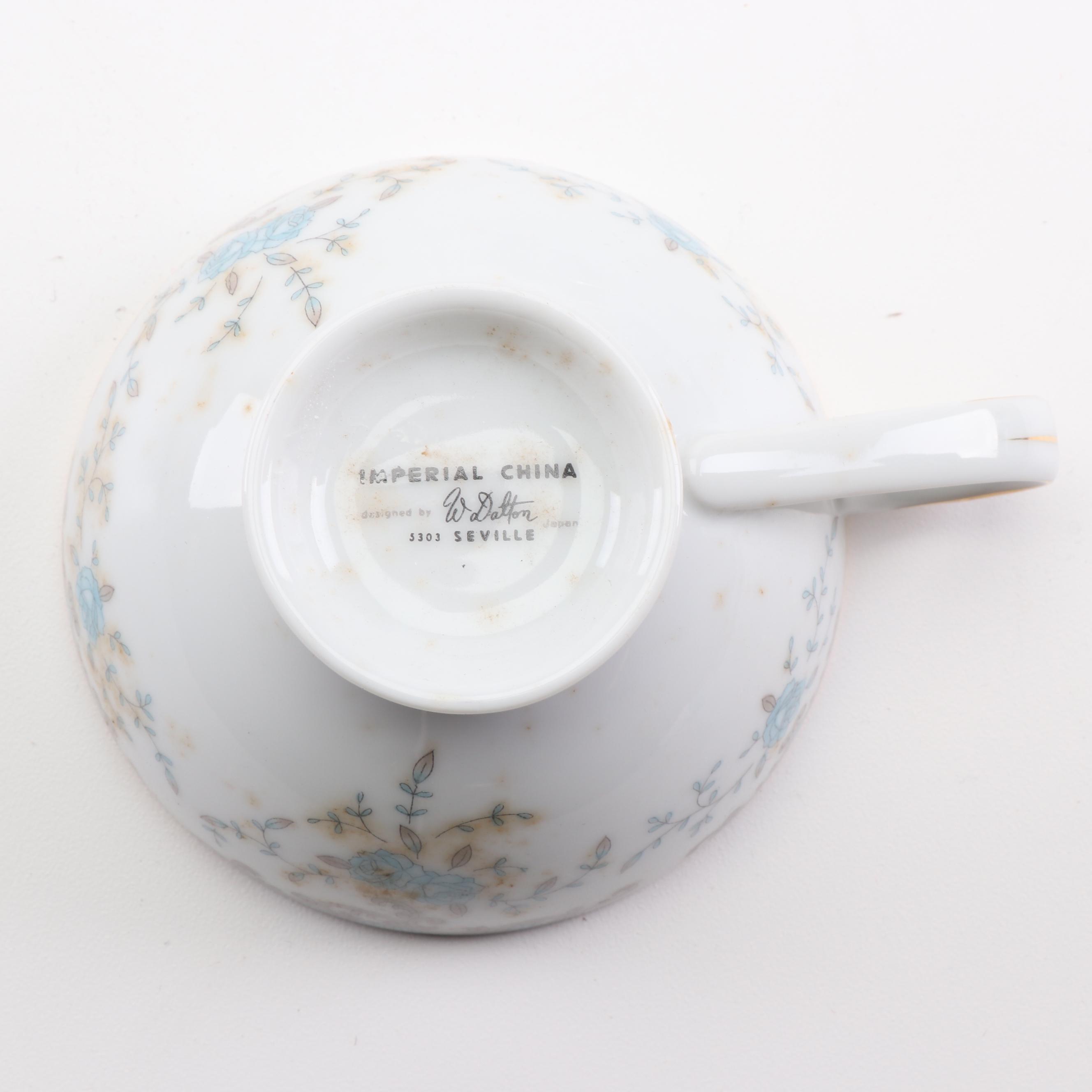 Imperial China "Seville" Porcelain Dinnerware Designed by W. Dalton