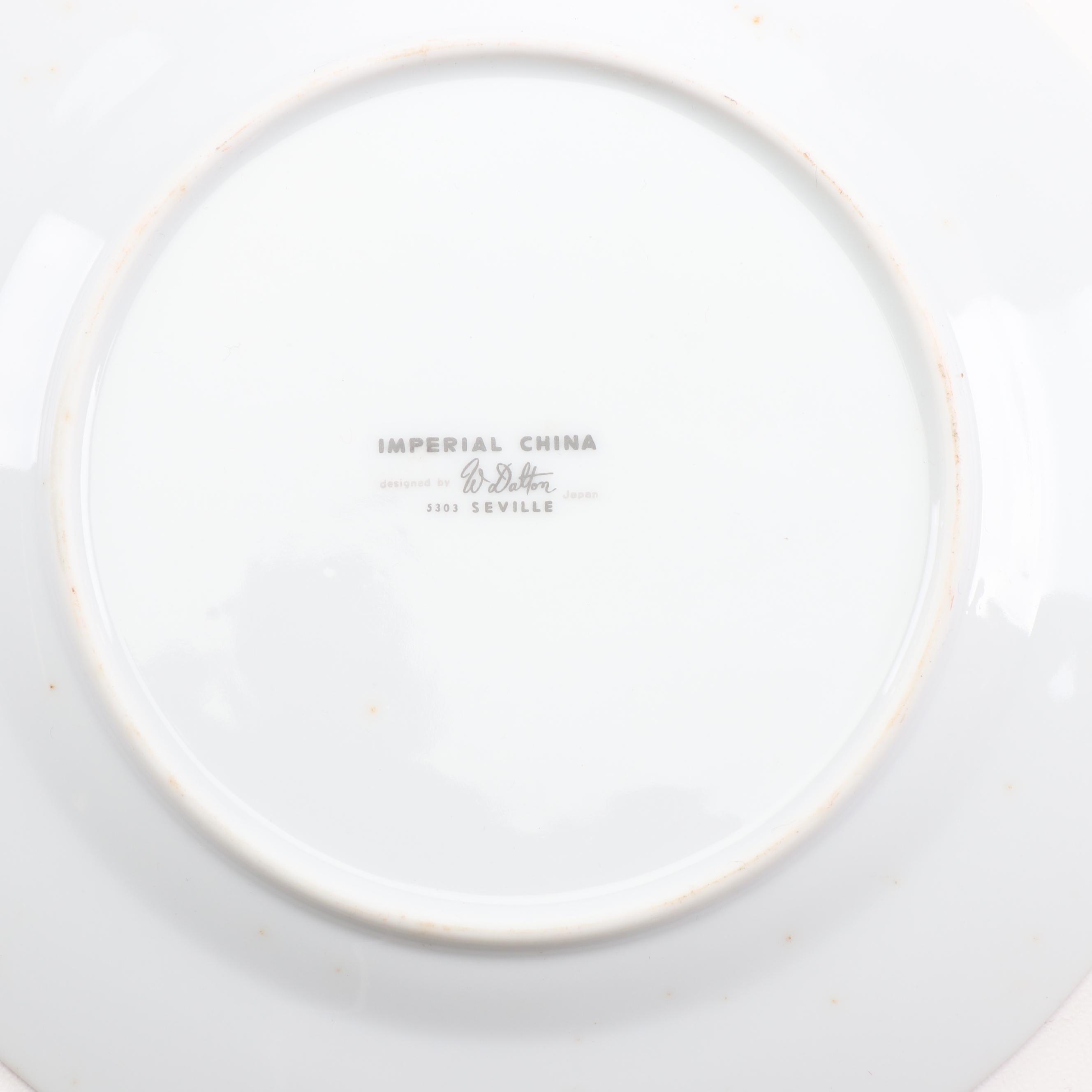 Imperial China "Seville" Porcelain Dinnerware Designed by W. Dalton