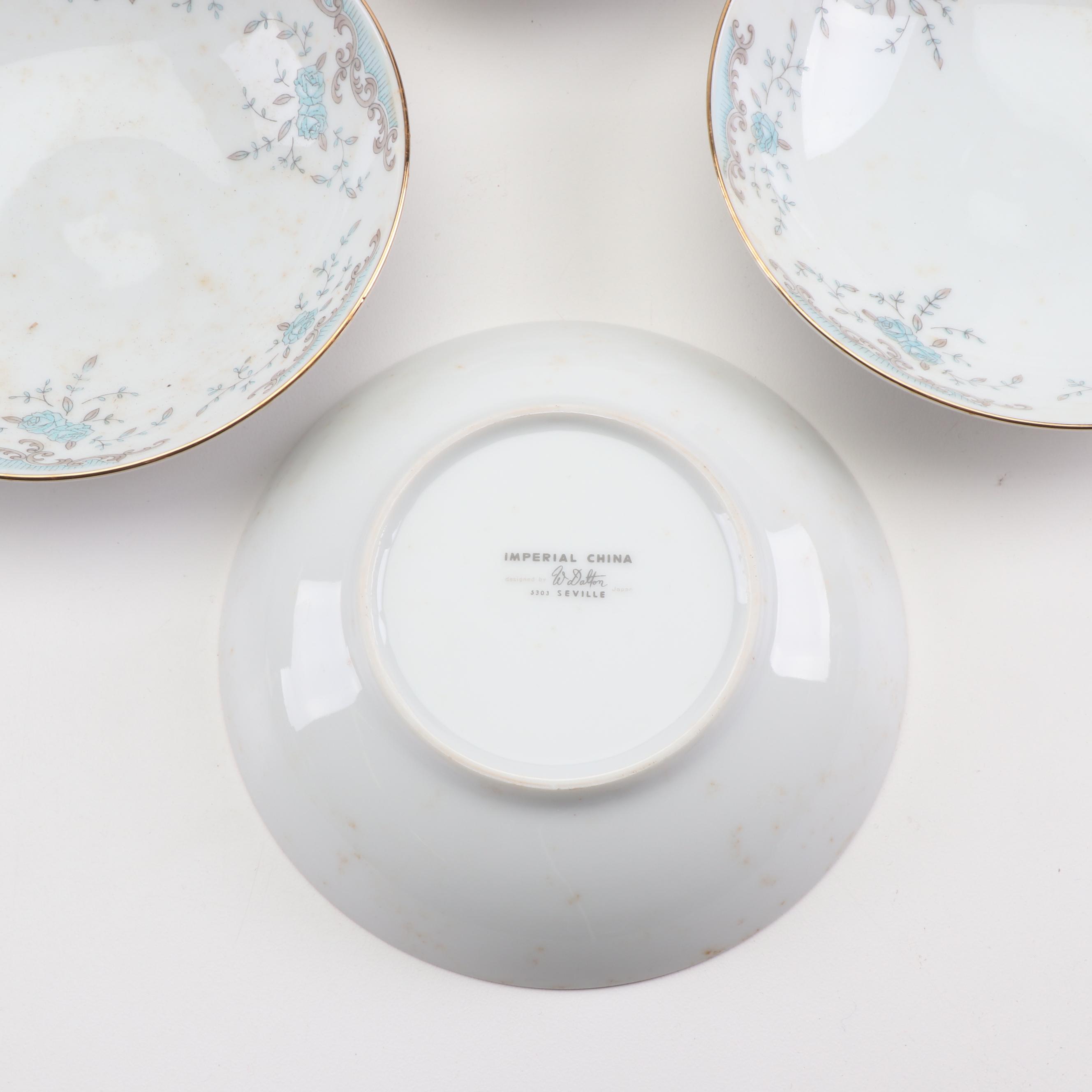 Imperial China "Seville" Porcelain Dinnerware Designed by W. Dalton