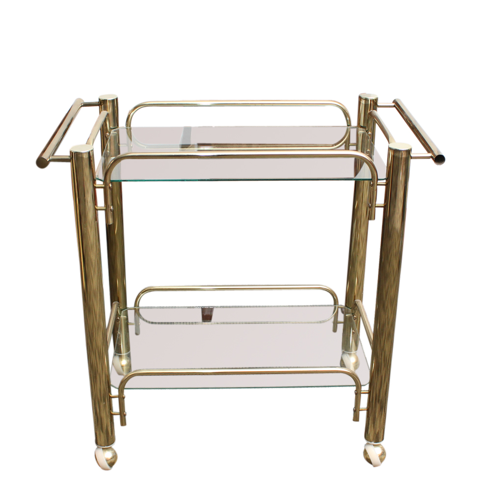 Brass and Glass Bar Cart
