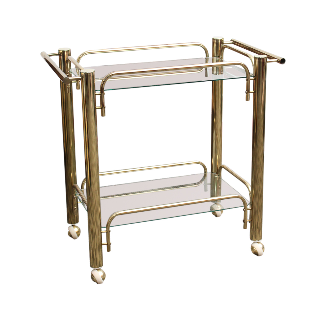 Brass and Glass Bar Cart
