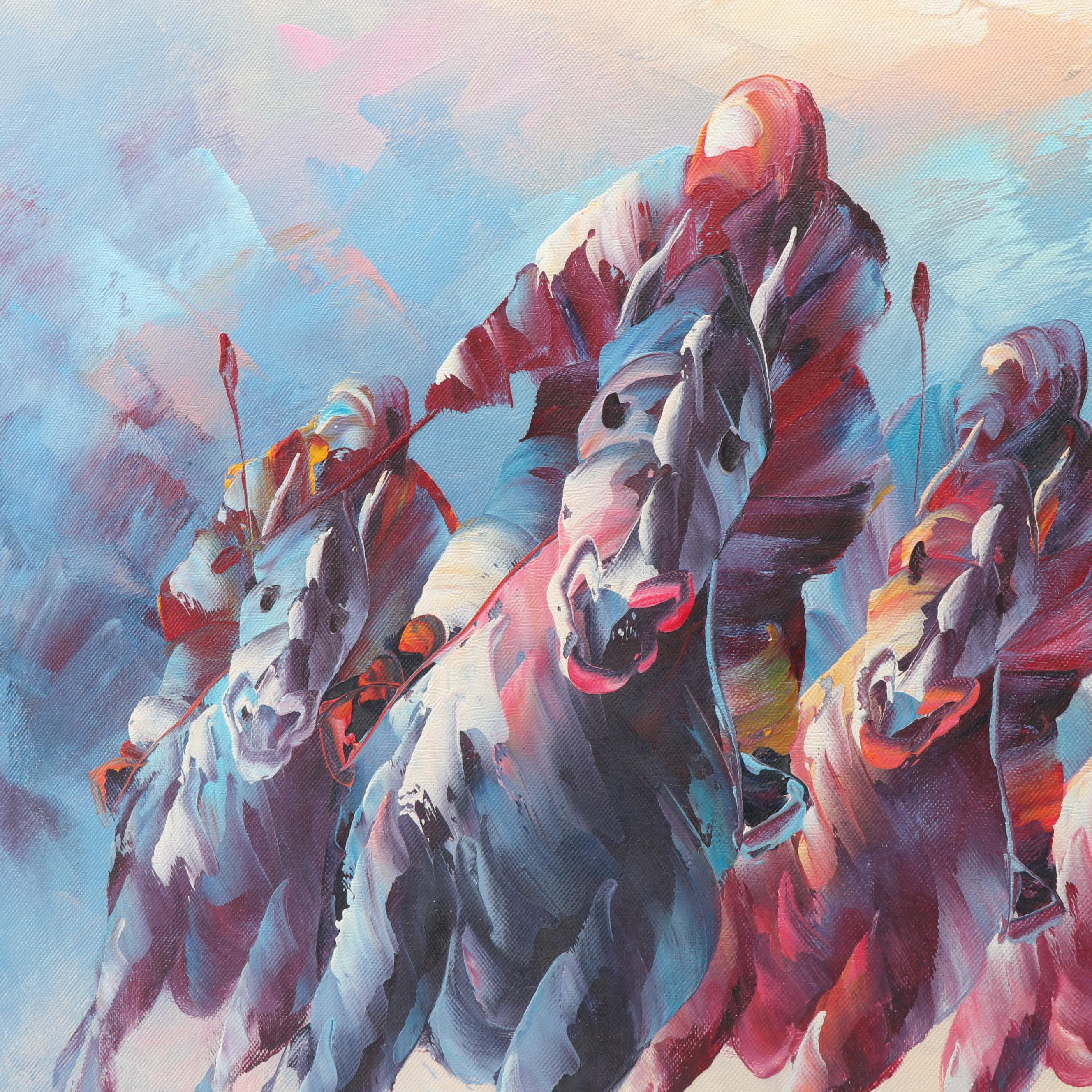Oil Painting of Polo Players