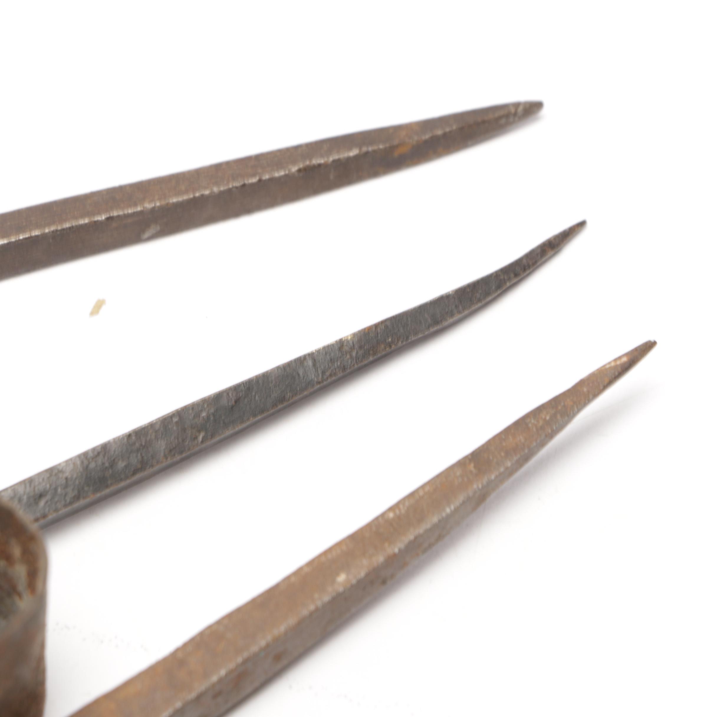 Wrought Iron "Sticking Tommy" Candle Holders Including One Marked Nathan Varney