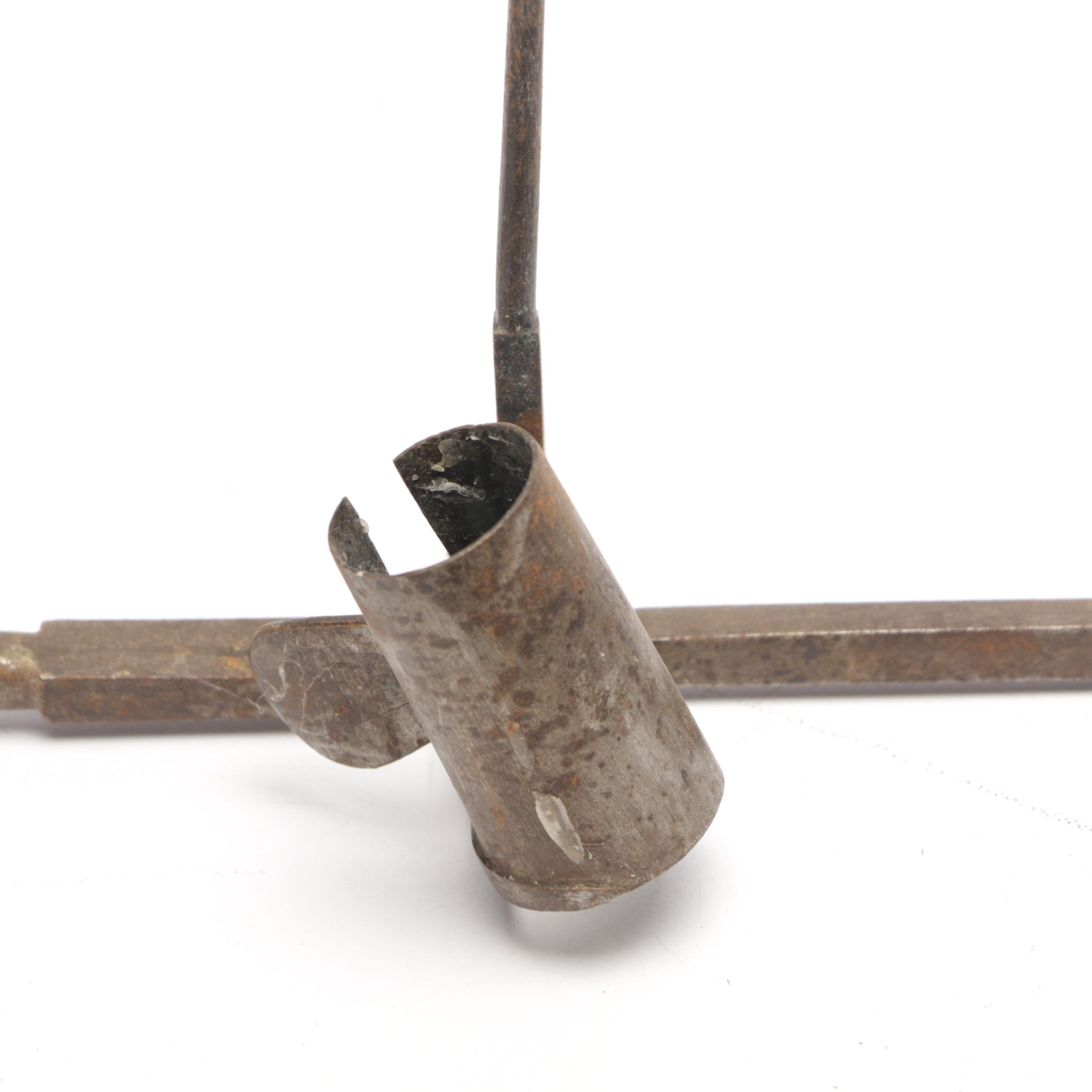 Wrought Iron "Sticking Tommy" Candle Holders Including One Marked Nathan Varney