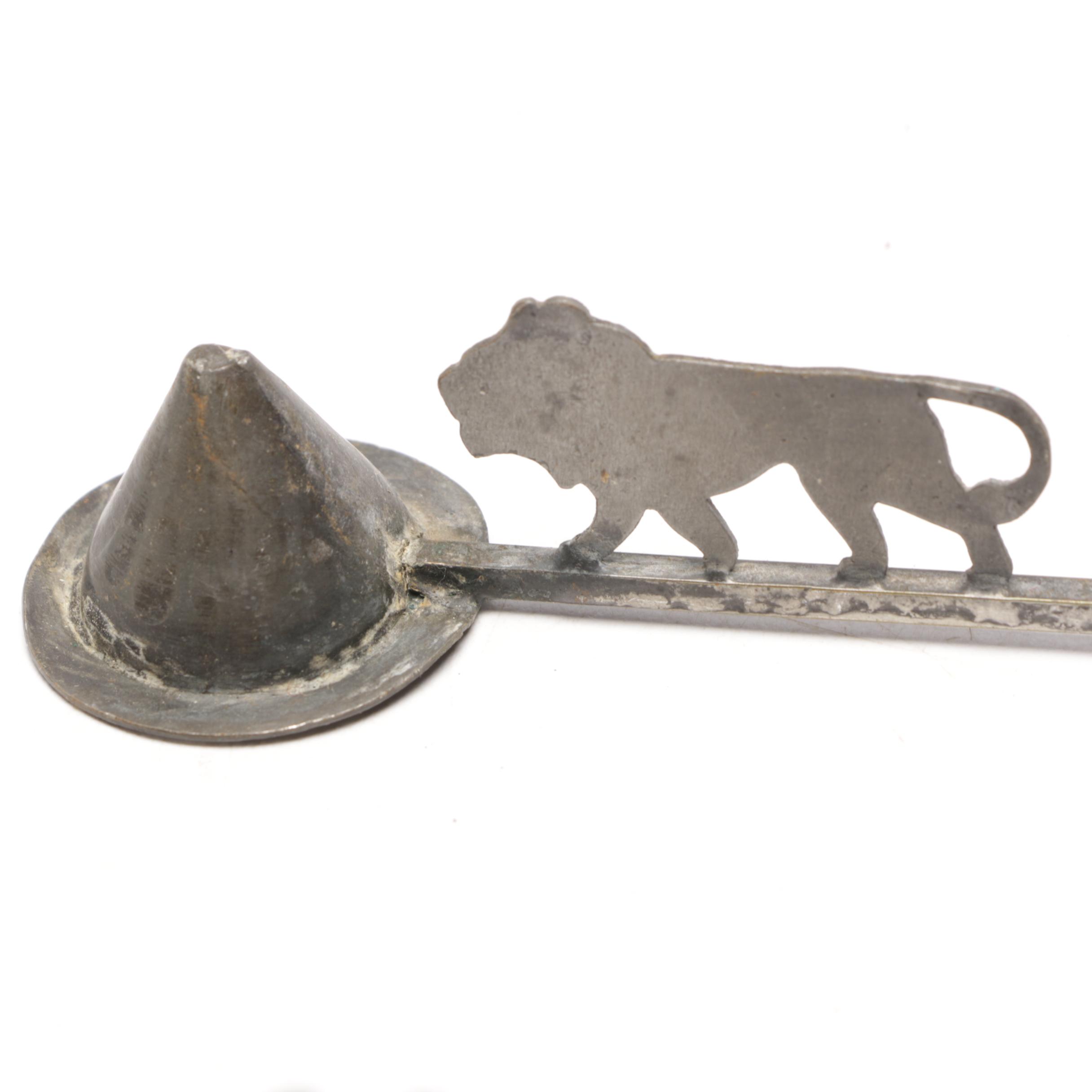 Wrought Iron "Sticking Tommy" Candle Holders Including One Marked Nathan Varney