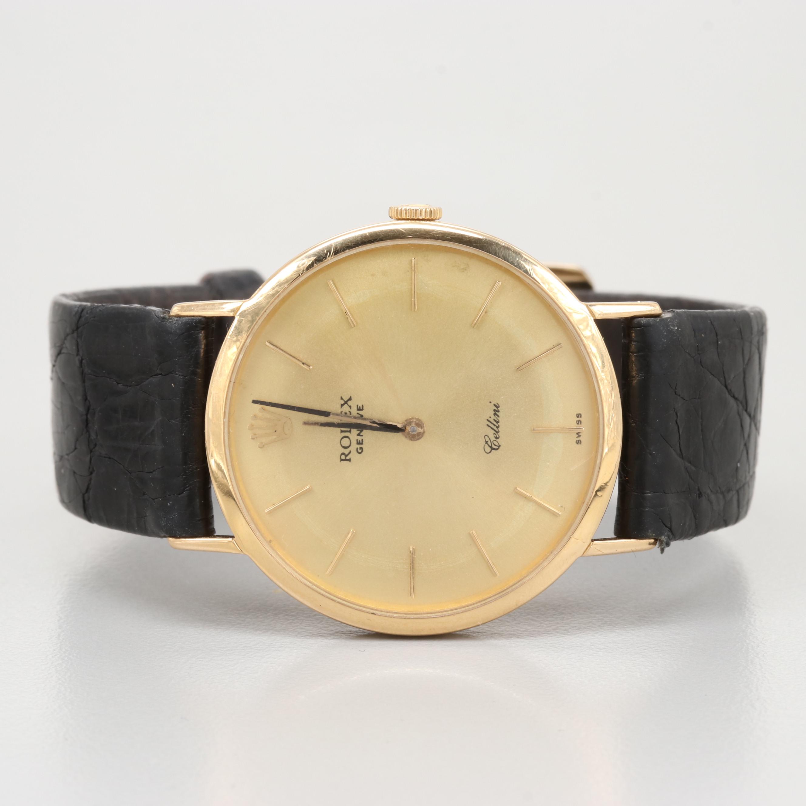 Vintage Rolex Cellini 18K Yellow Gold Stem Wind Watch
