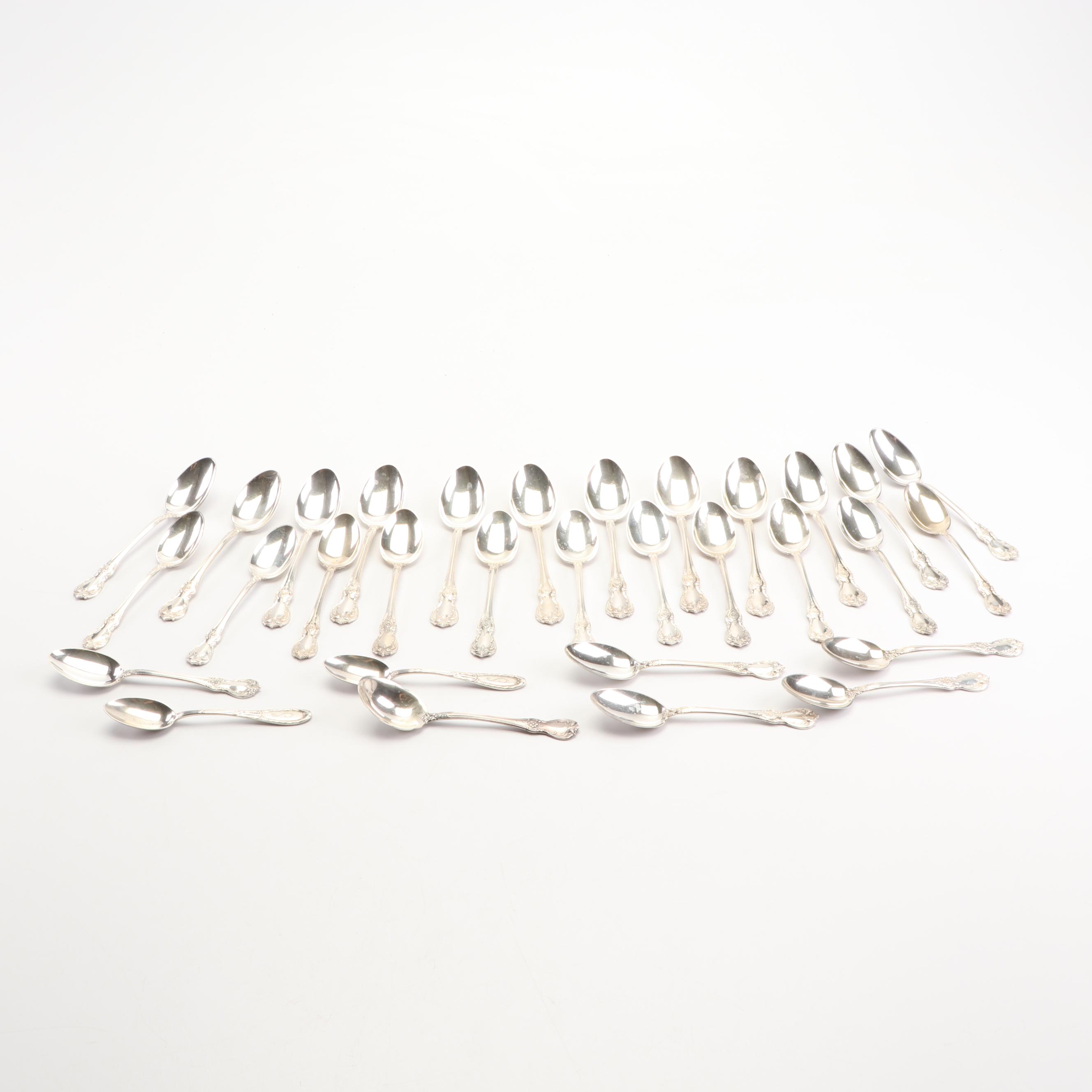 Towle "Old Master" Sterling Flatware with Eugen Marcus 800 Silver Teaspoons