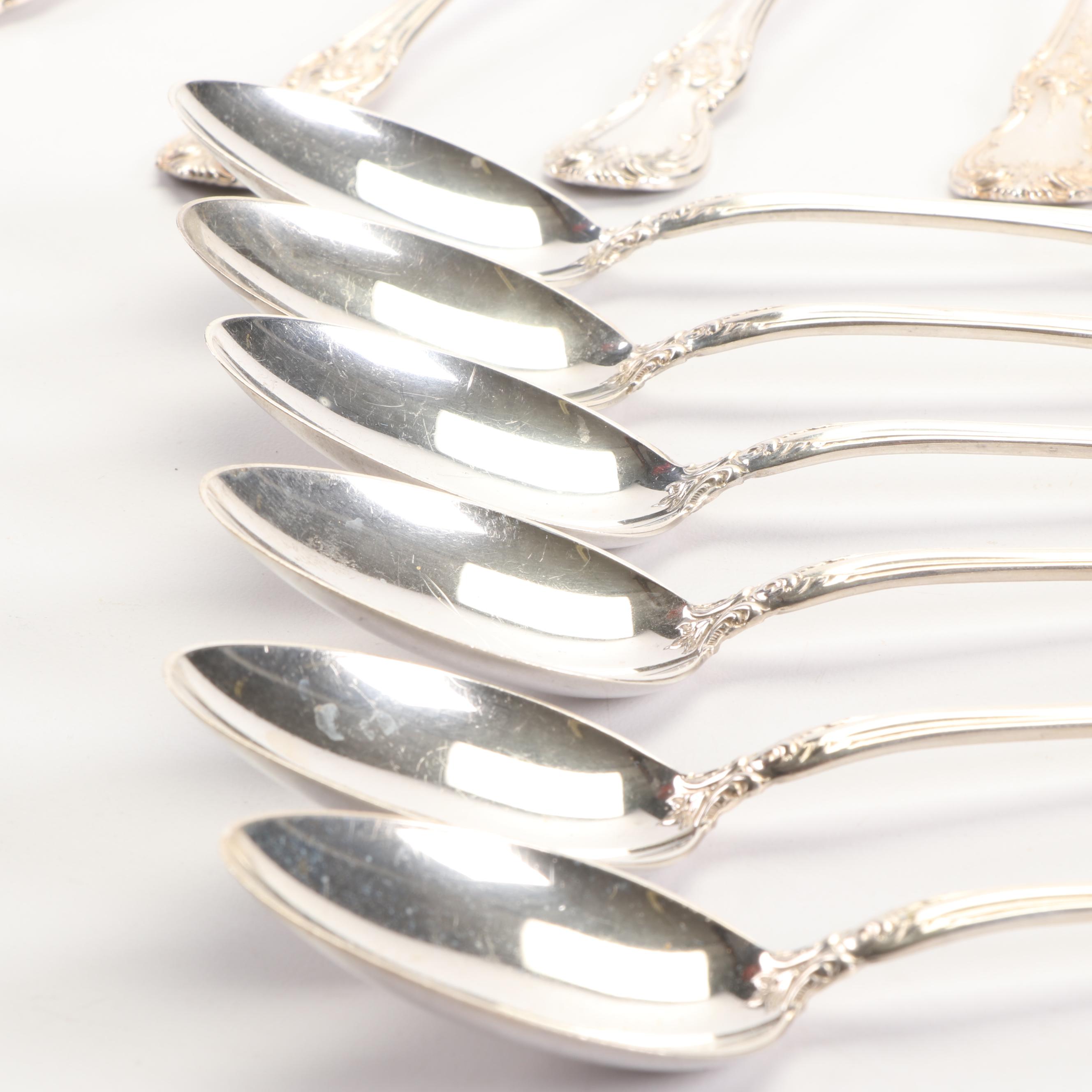 Towle "Old Master" Sterling Flatware with Eugen Marcus 800 Silver Teaspoons