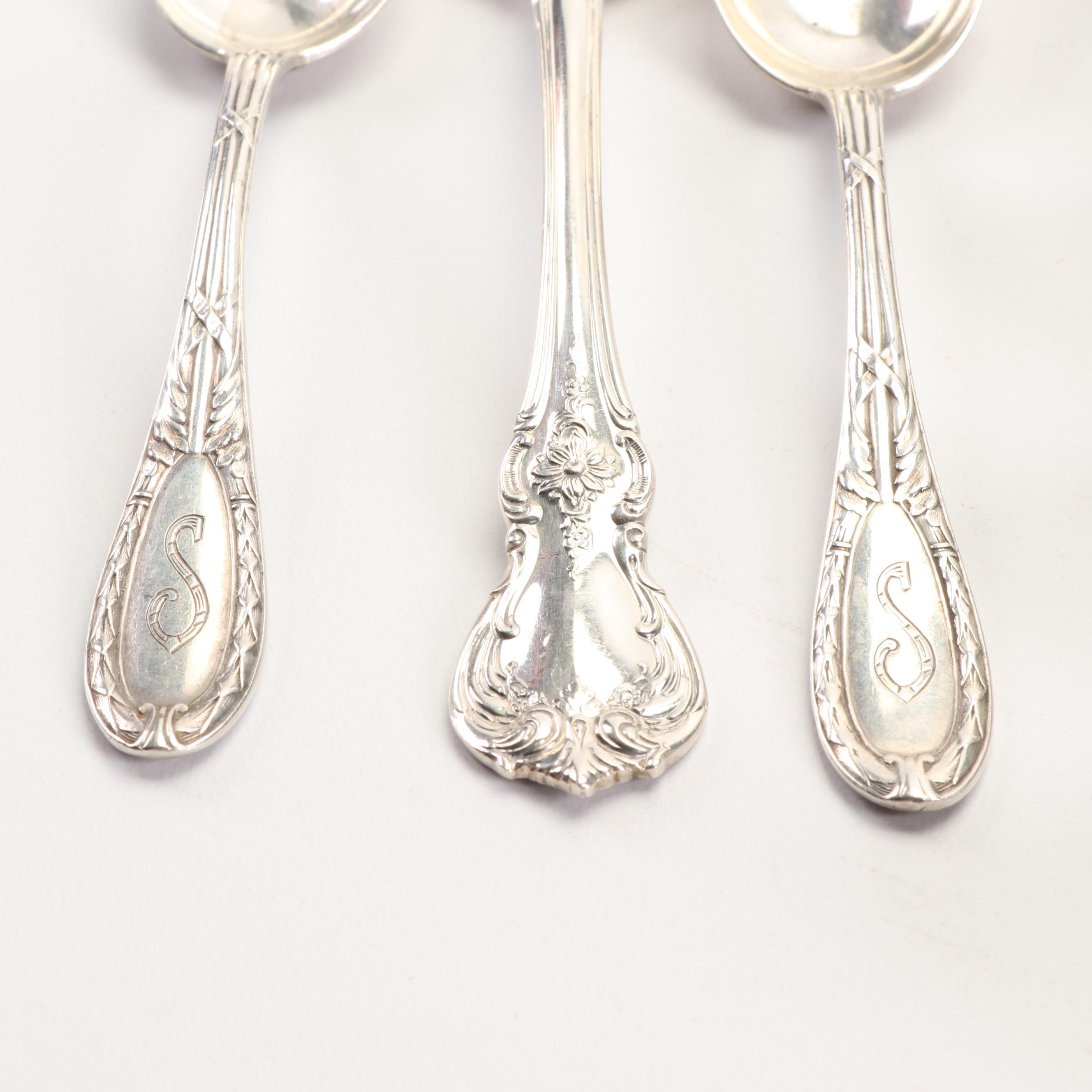 Towle "Old Master" Sterling Flatware with Eugen Marcus 800 Silver Teaspoons
