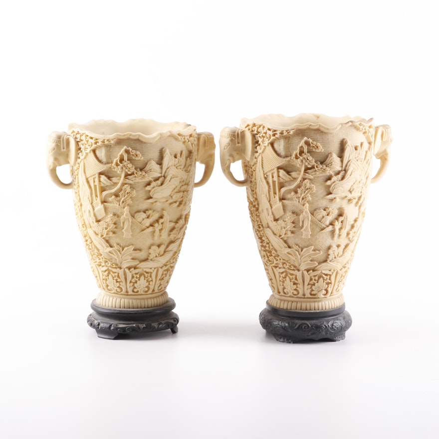 Chinese Carved Soapstone Vases