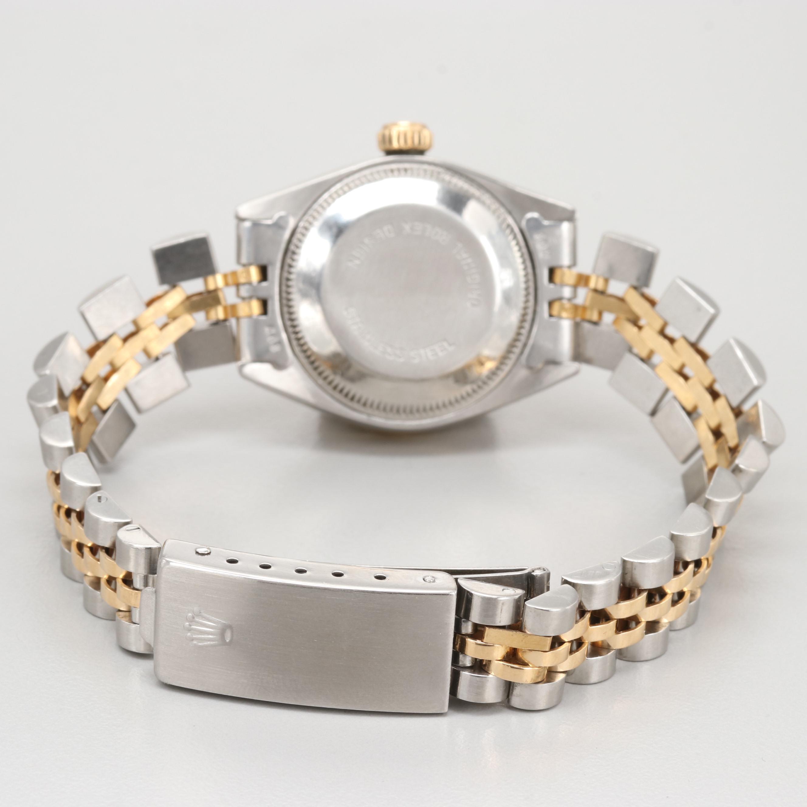 Rolex Datejust Two Tone Watch With Diamond Dial and Bezel, 1981