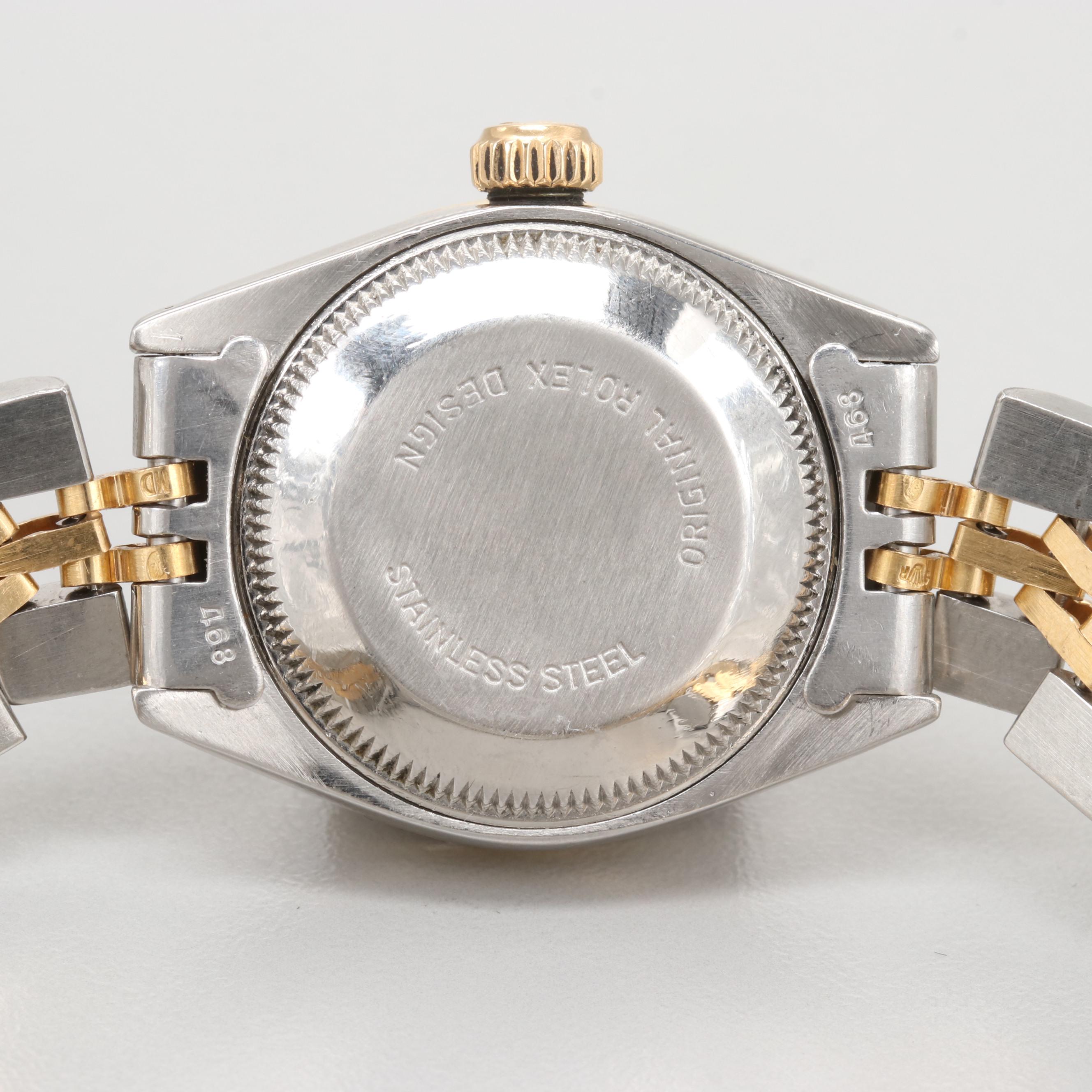 Rolex Datejust Two Tone Watch With Diamond Dial and Bezel, 1981