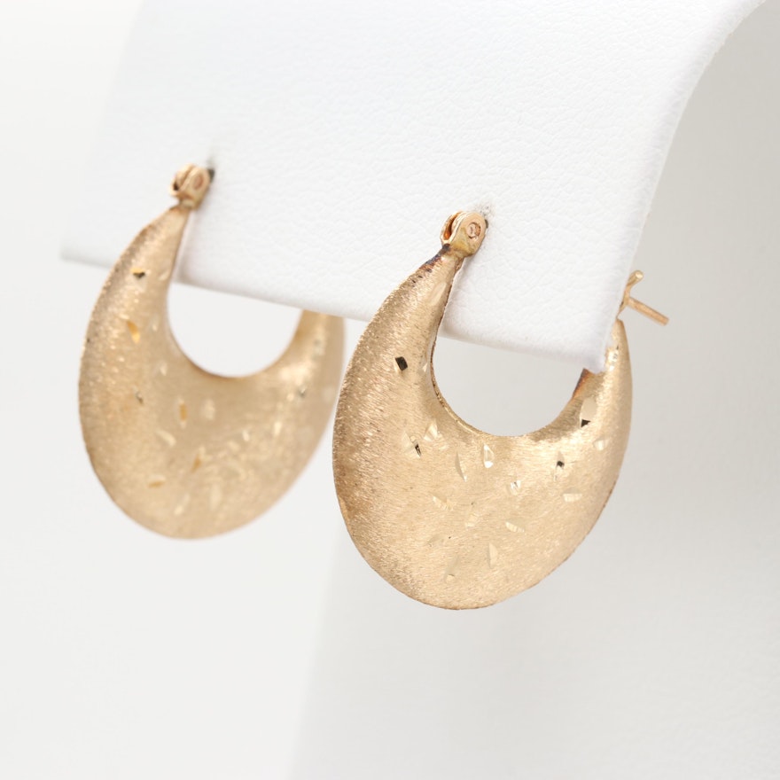 14K Yellow Gold Hoop Earrings