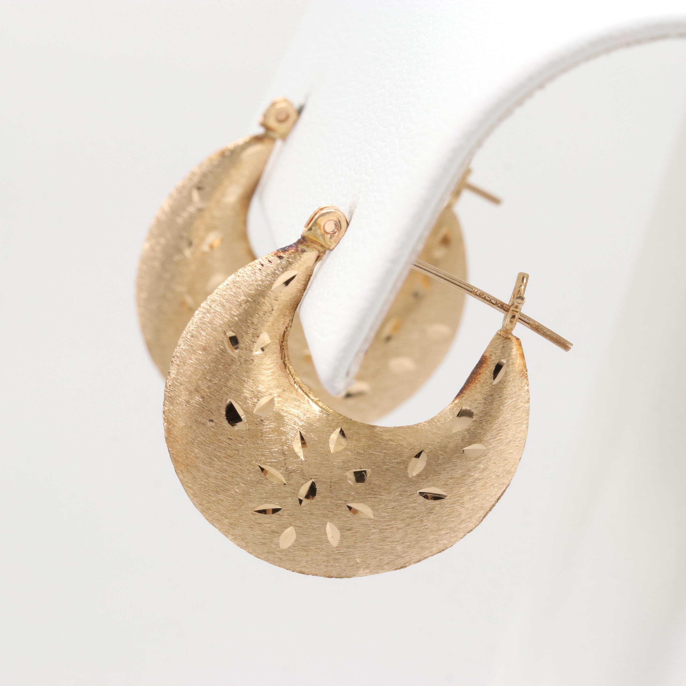 14K Yellow Gold Hoop Earrings