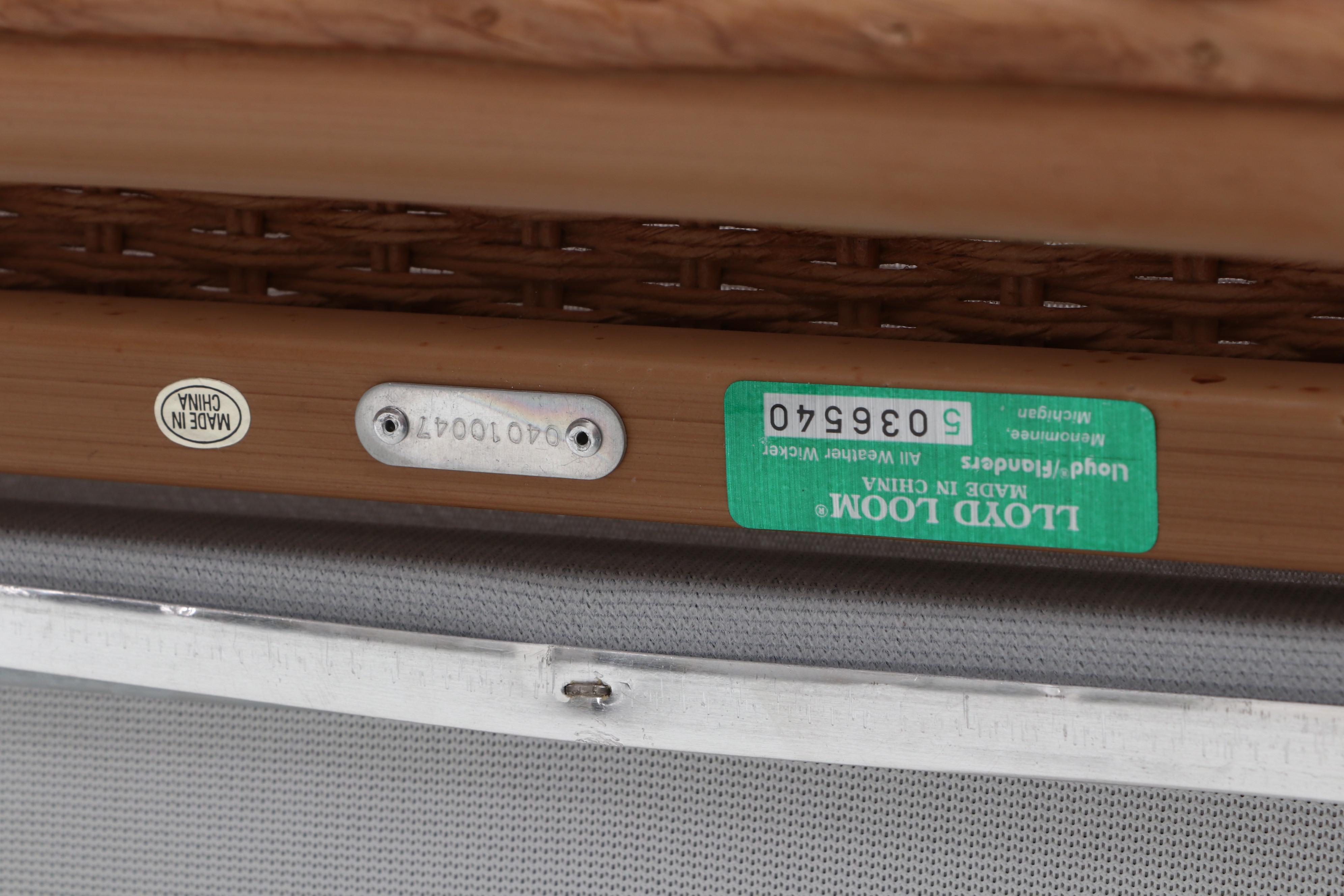 Lloyd Loom Woven Wicker Patio Love Seat and Coffee Table by Lloyd Flanders