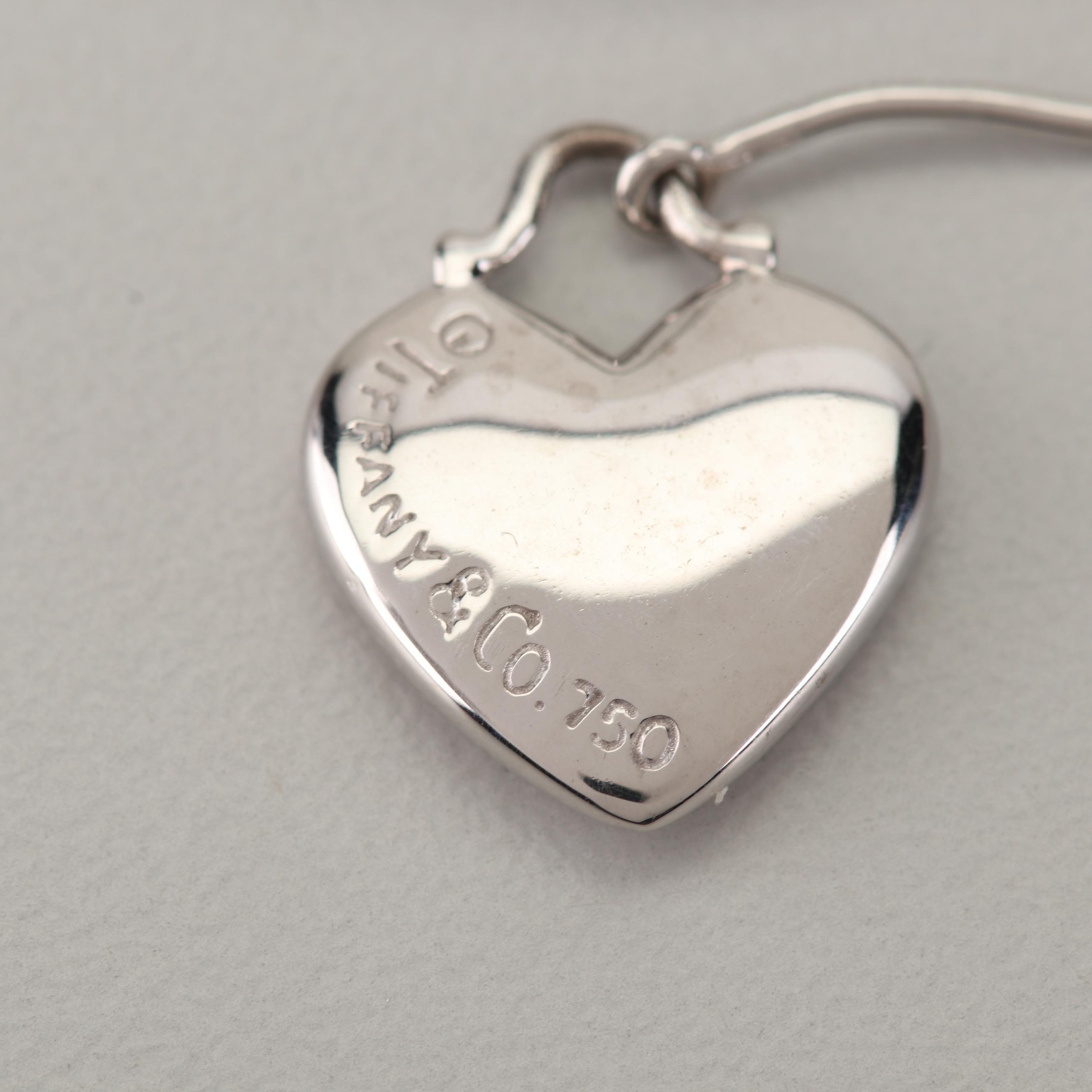 Tiffany & Co. "Etoile" 18K White Gold Diamond Heart Earrings