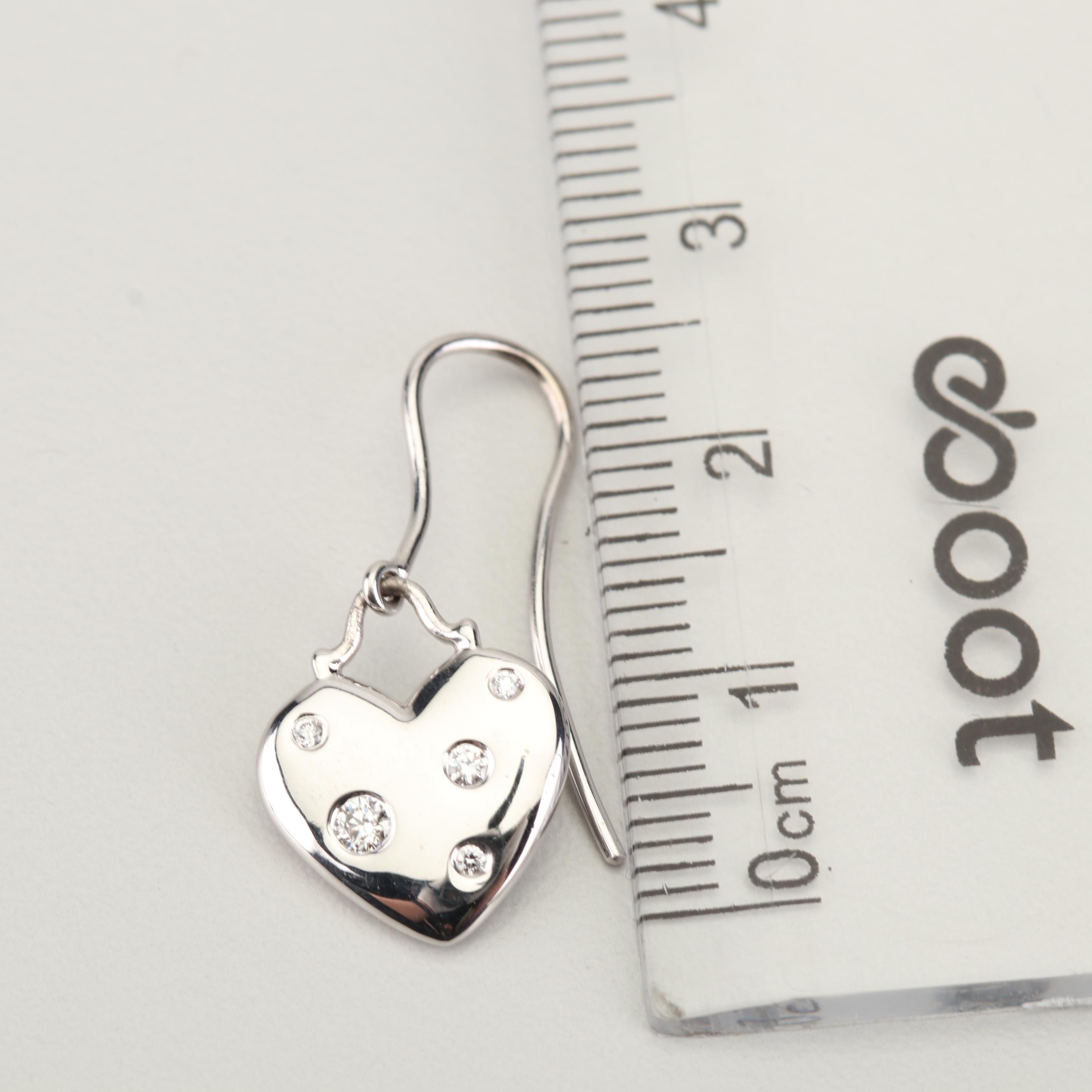 Tiffany & Co. "Etoile" 18K White Gold Diamond Heart Earrings