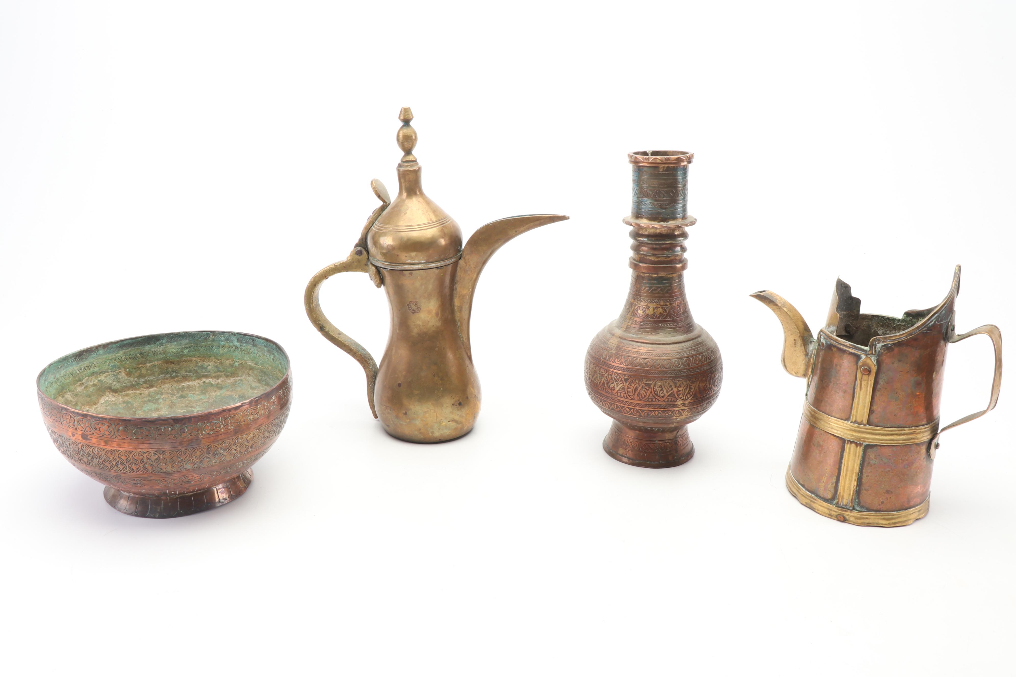 Hand-Hammered Brass and Copper Decor