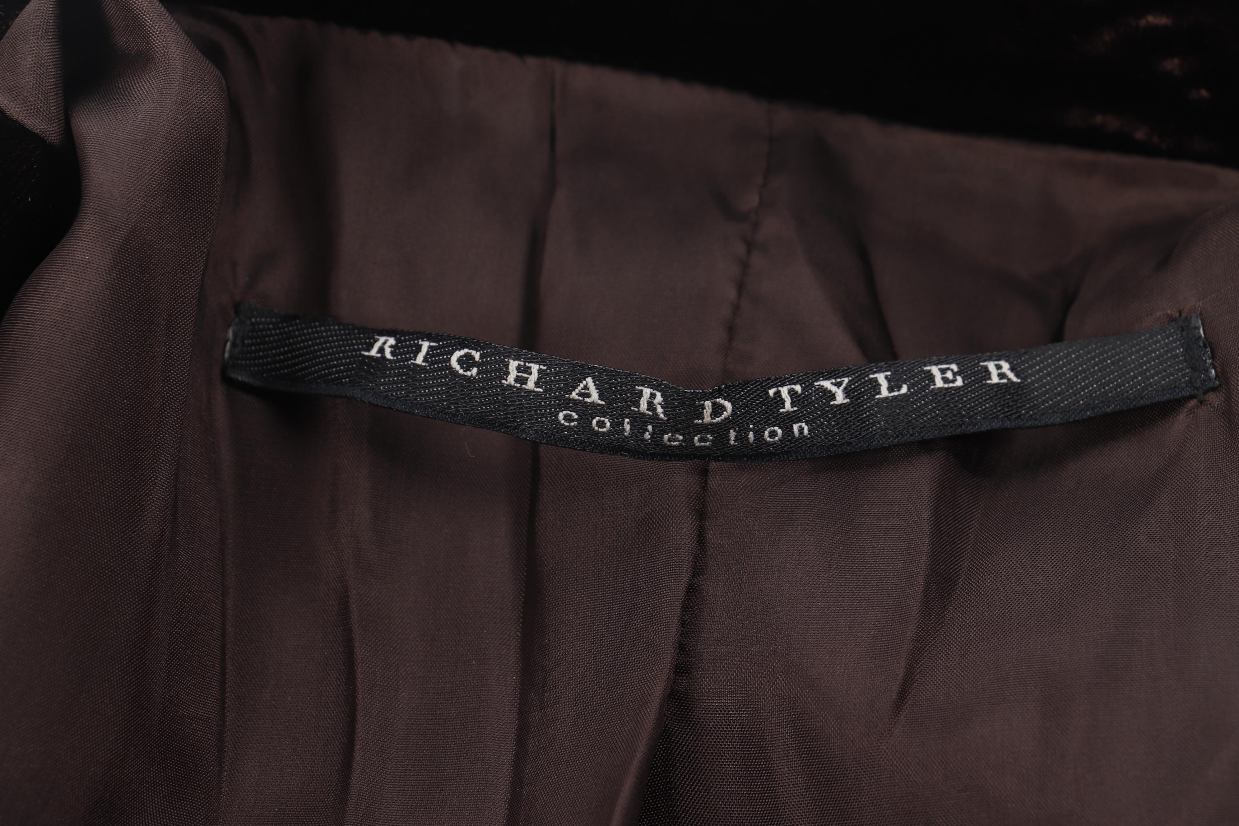 Women's Richard Tyler Collection Dark Brown Velvet Wrap Jacket