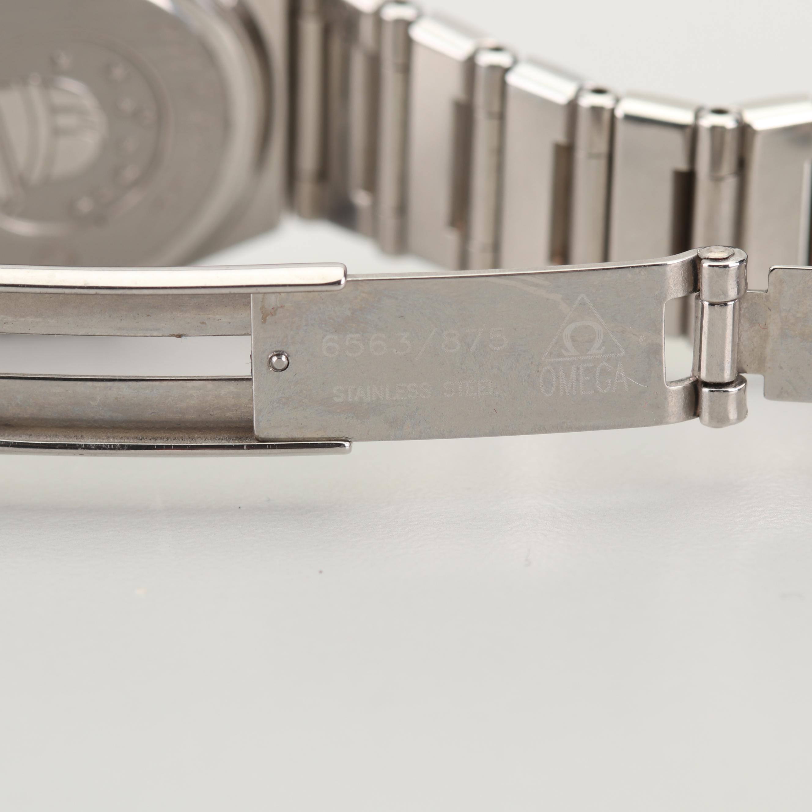 Omega Constellation 18K White Gold Diamond Bezel Stainless Steel Watch