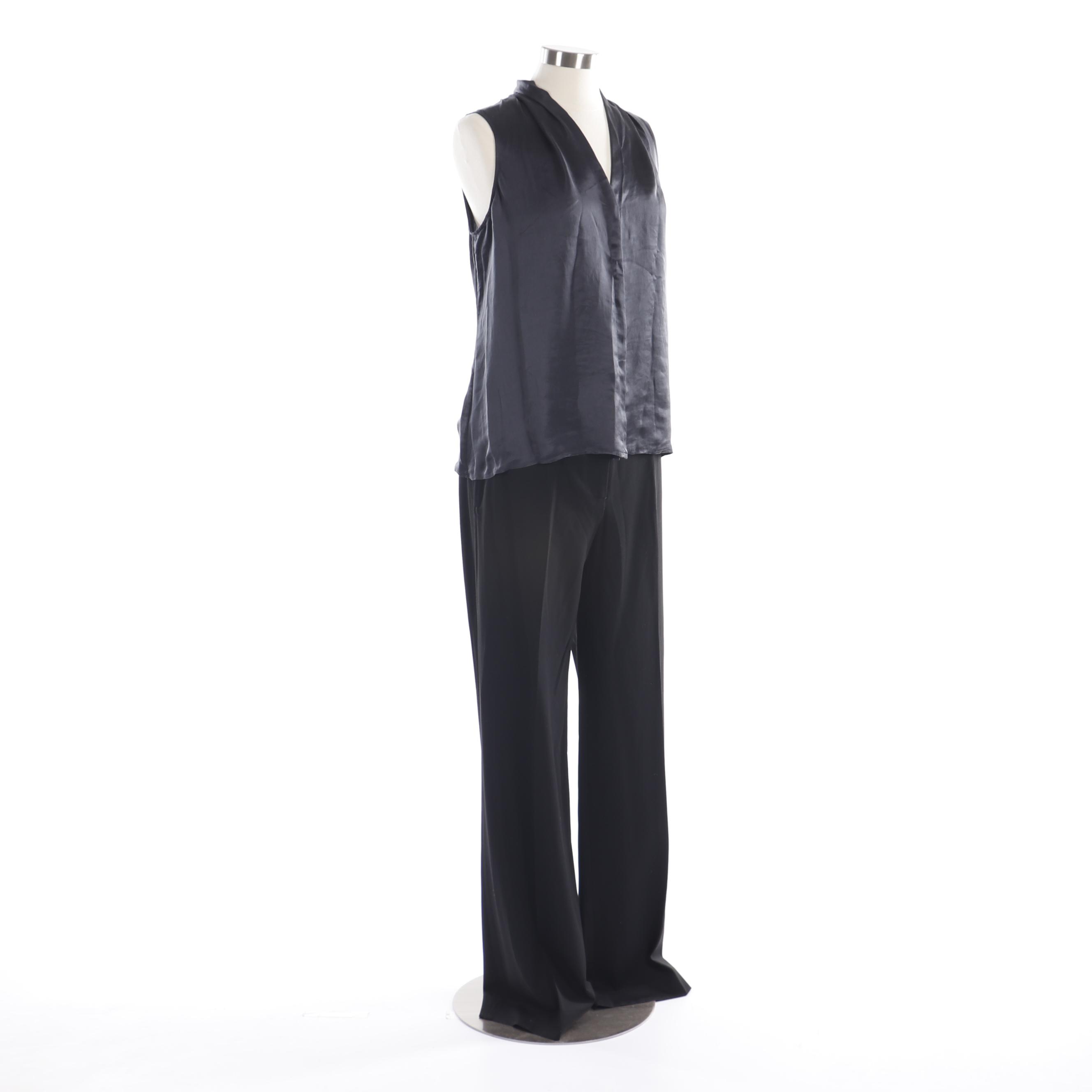 Women's Theory Black Sleeveless Top and DKNY Black Trousers