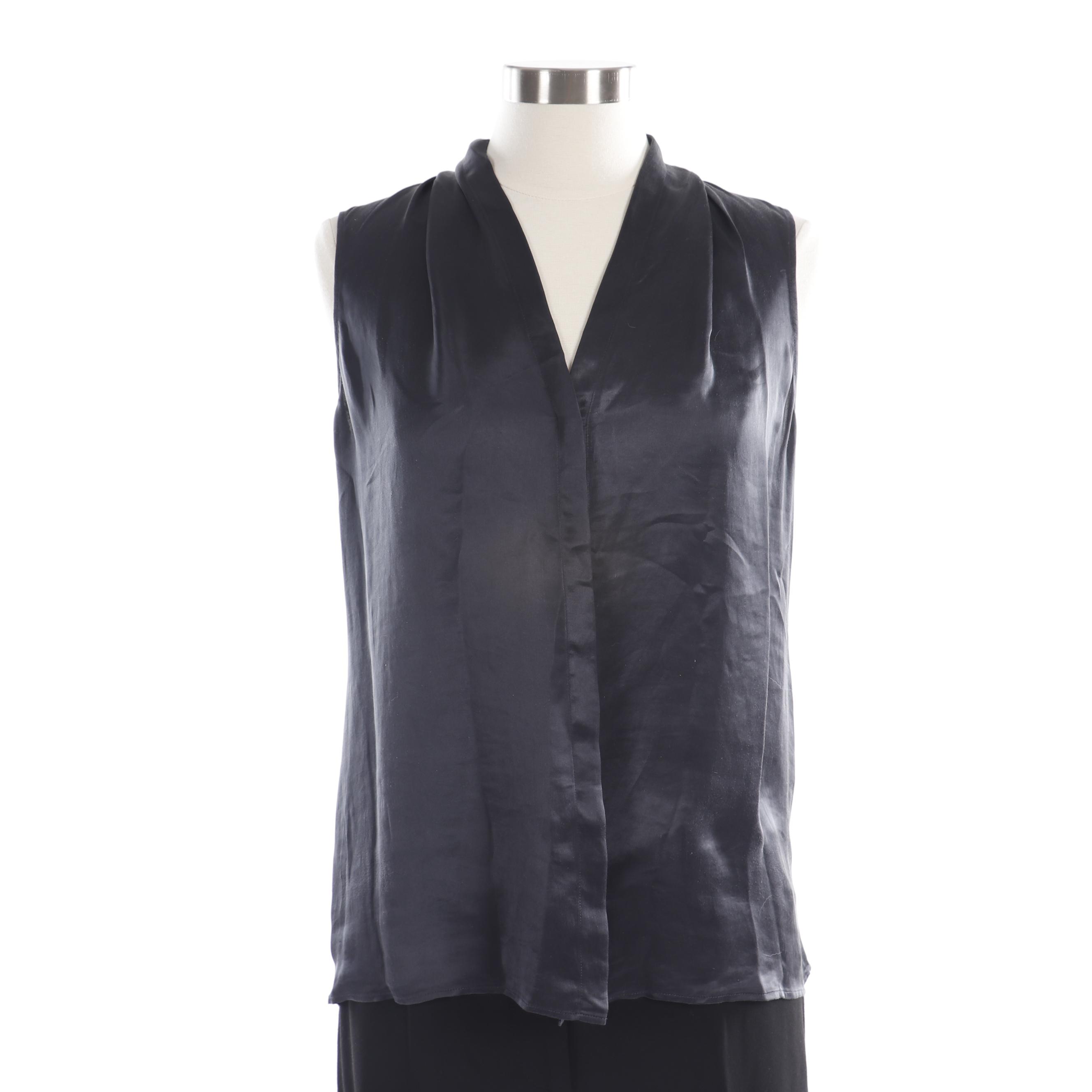 Women's Theory Black Sleeveless Top and DKNY Black Trousers