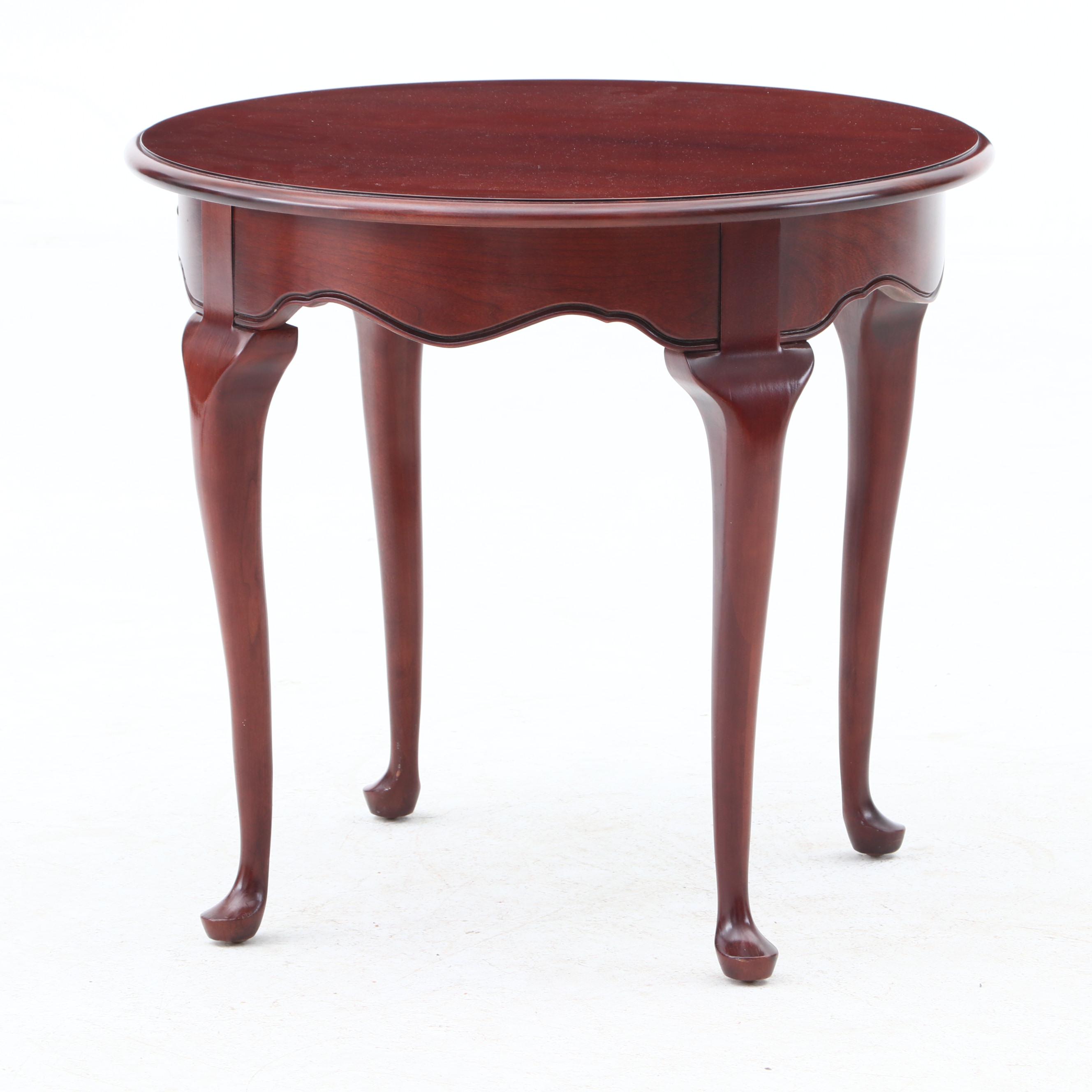 Queen Anne Style Accent Table by Drexel Heritage in Cherry