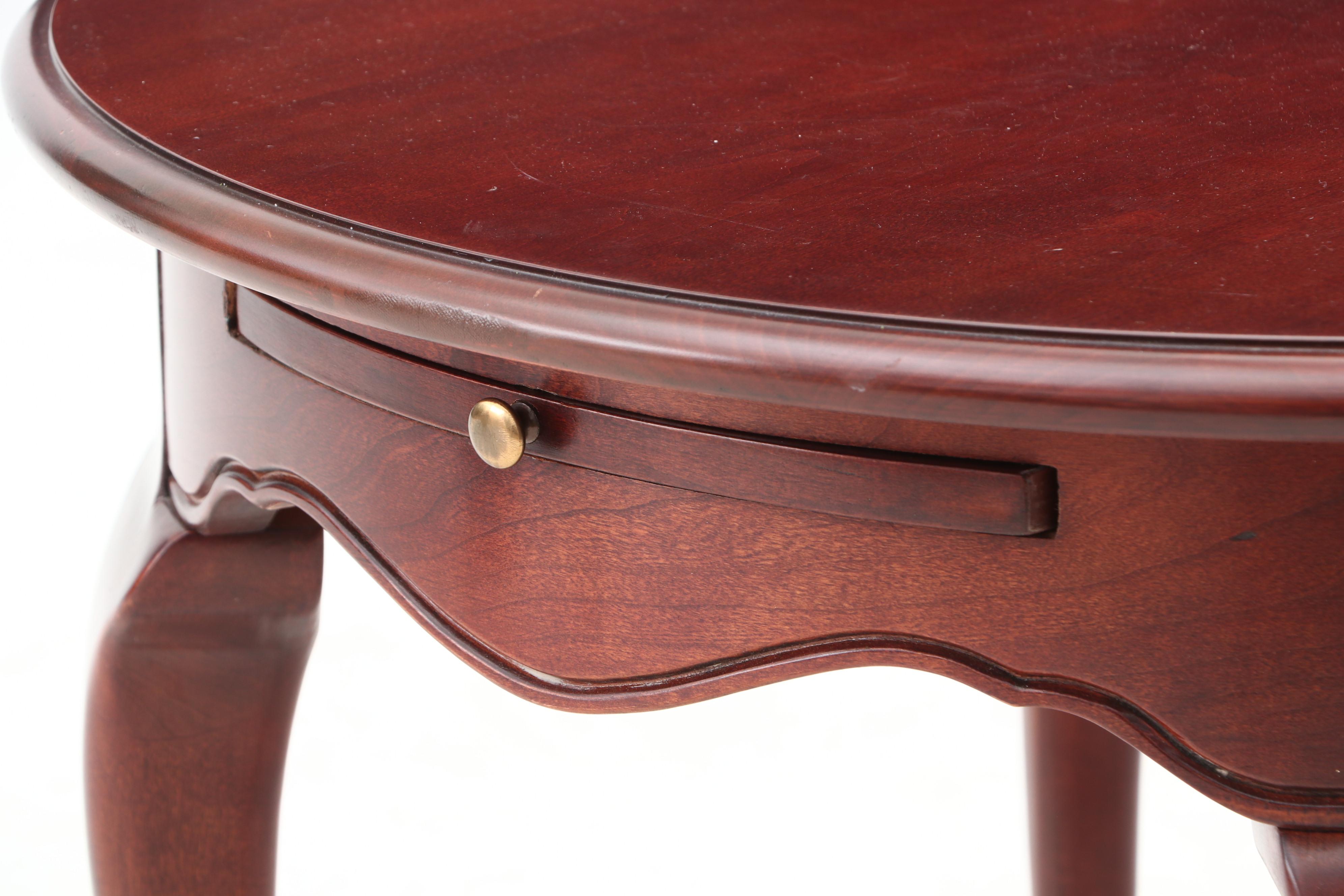 Queen Anne Style Accent Table by Drexel Heritage in Cherry