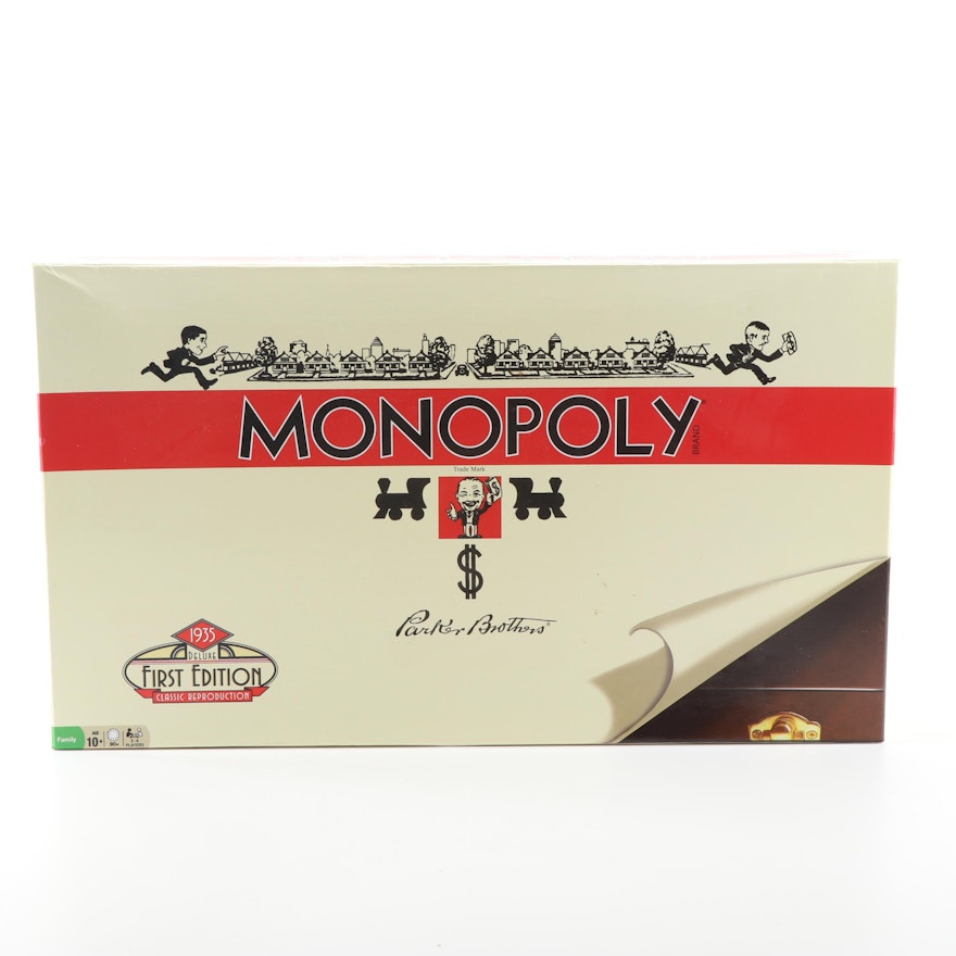Classic Reproduction 1935 Deluxe First Edition Monopoly Board Game with Case