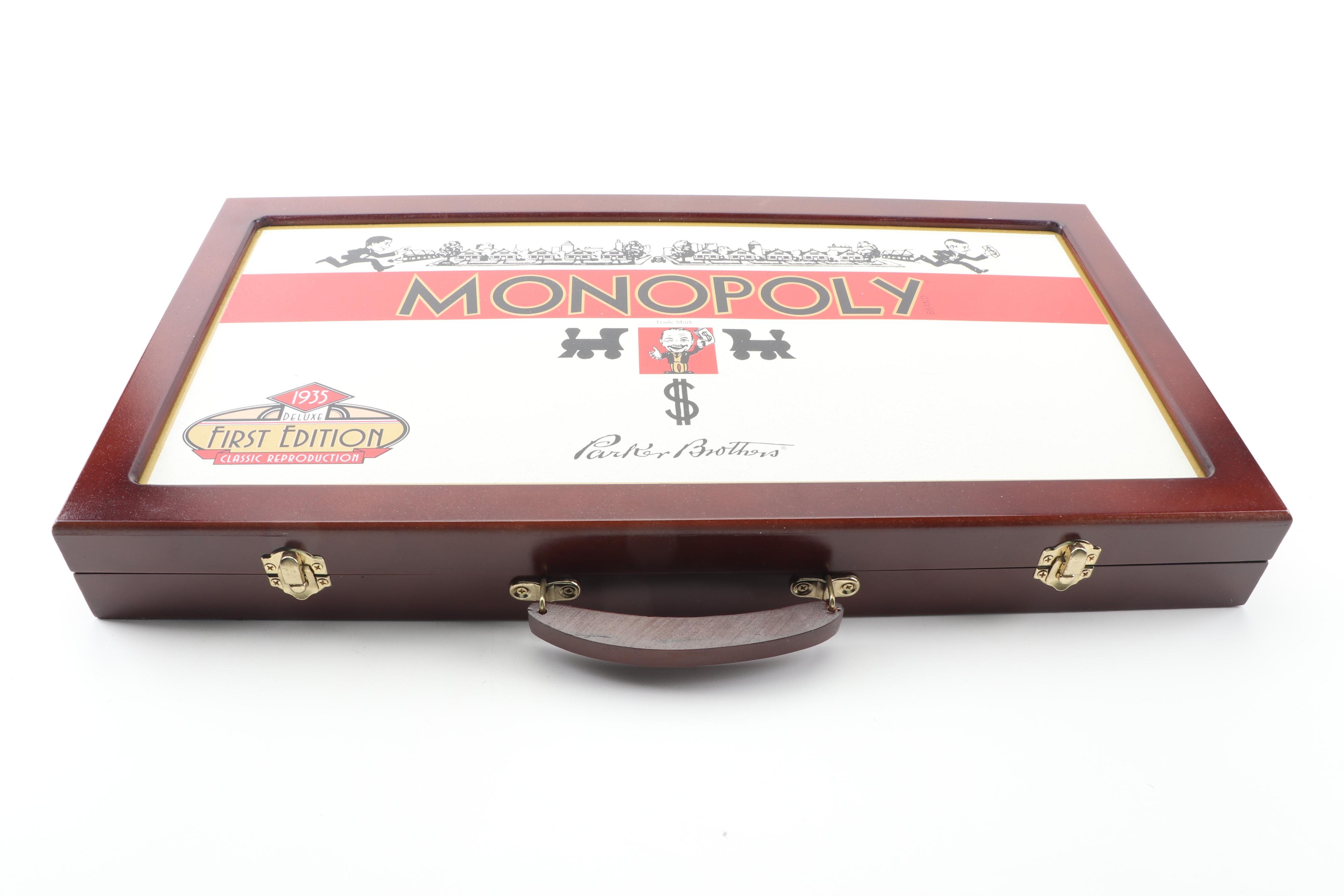 Classic Reproduction 1935 Deluxe First Edition Monopoly Board Game with Case